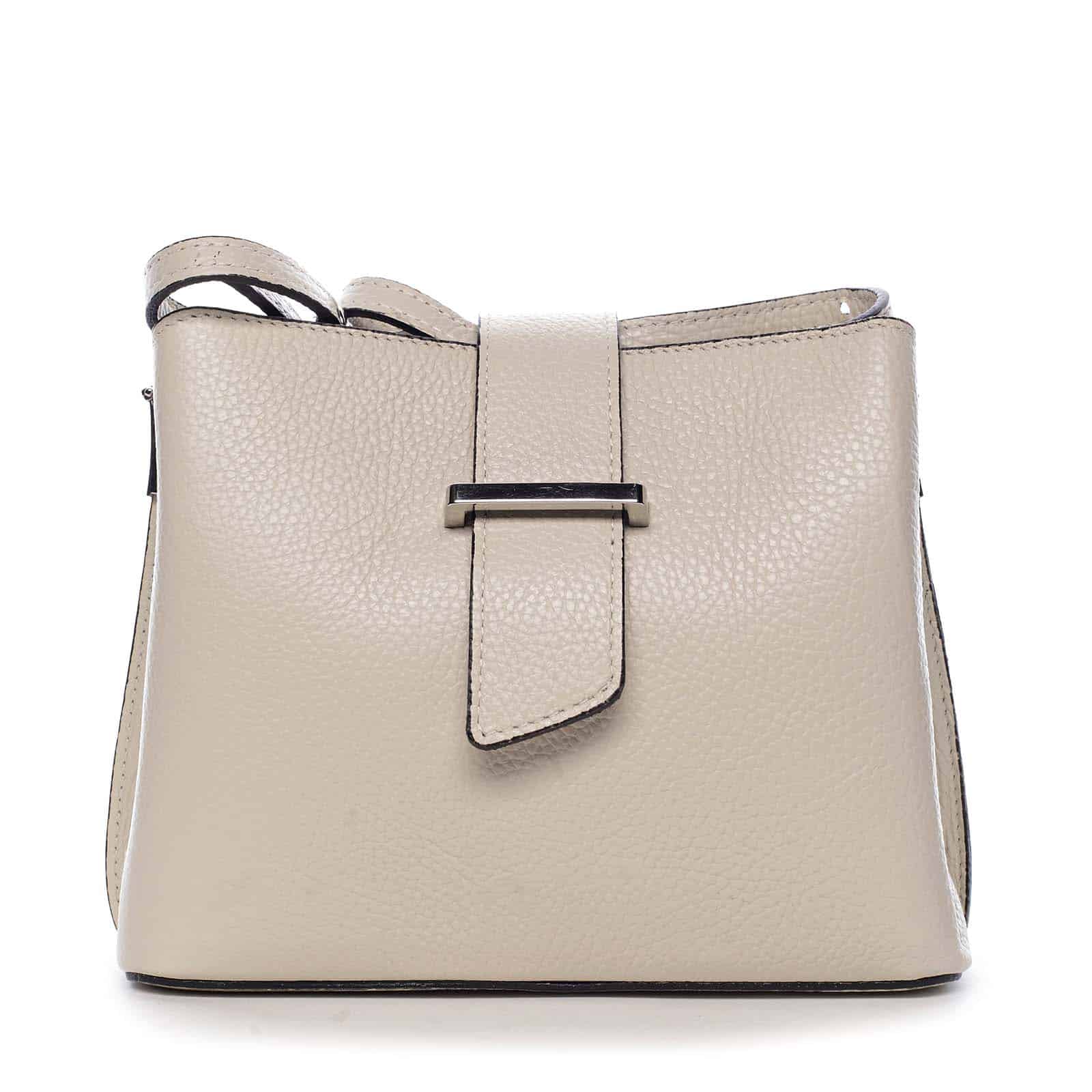 Dámská kožená crossbody kabelka béžová - ItalY Euren béžová