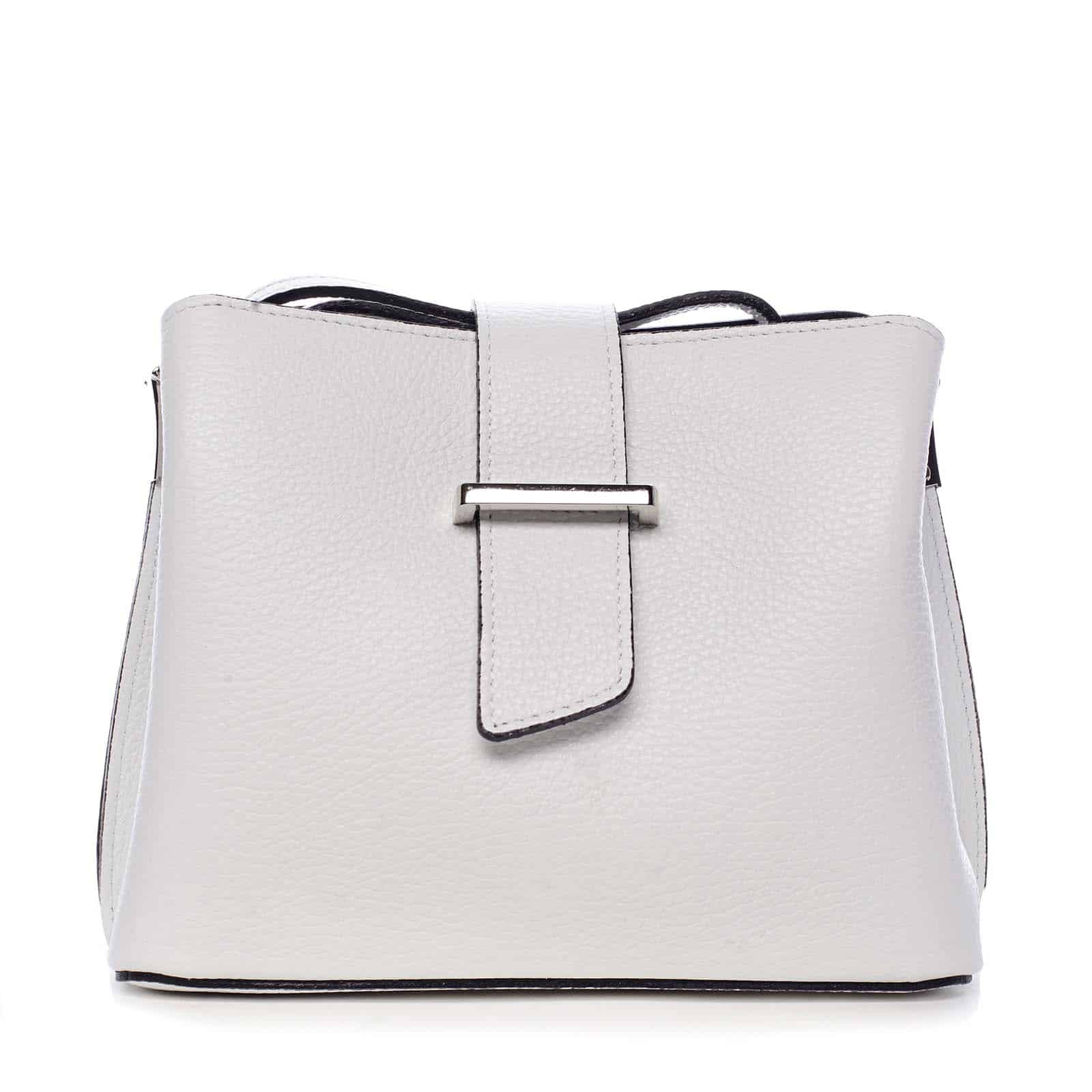 Dámská kožená crossbody kabelka bílá - ItalY Euren bílá