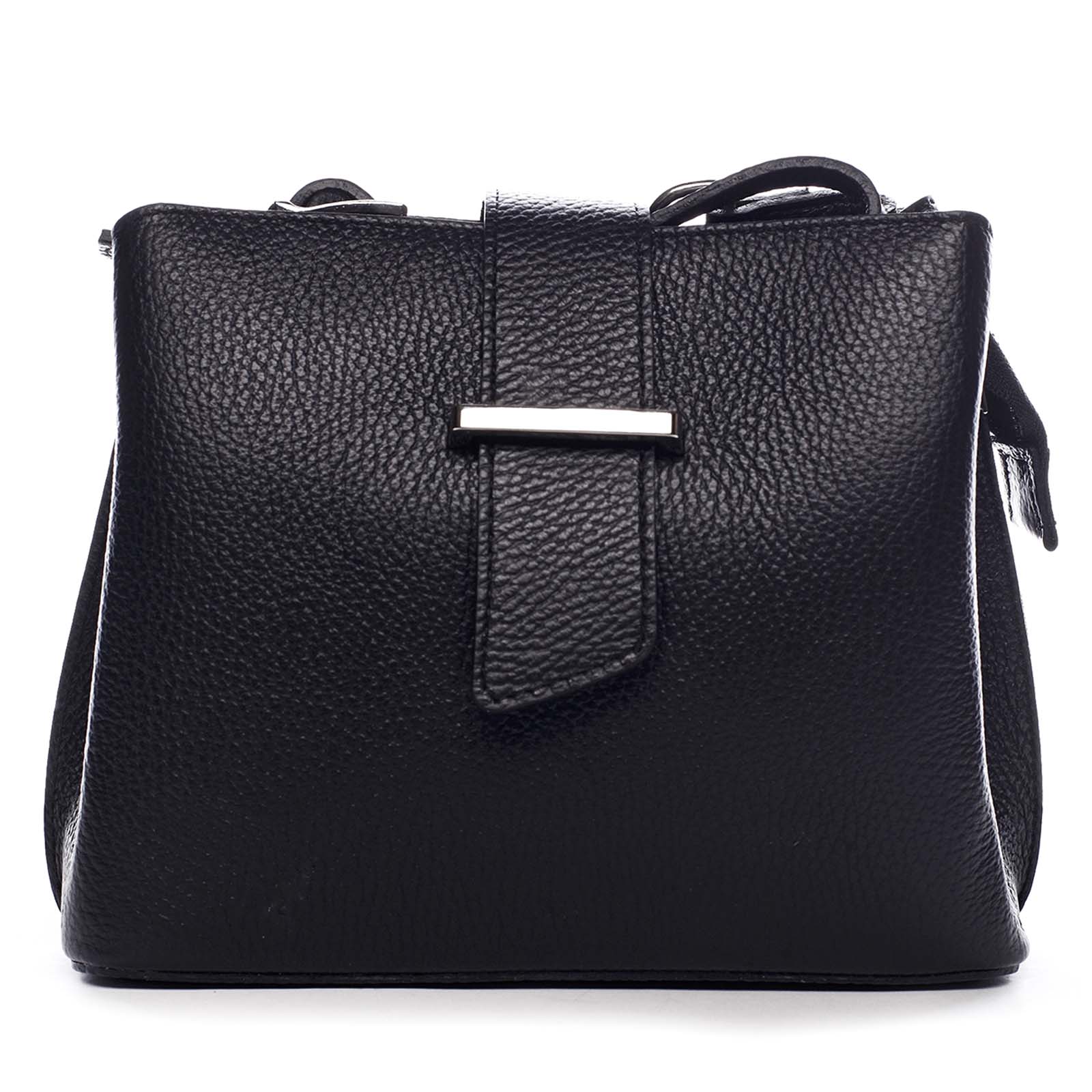 Dámská kožená crossbody kabelka černá - ItalY Euren černá