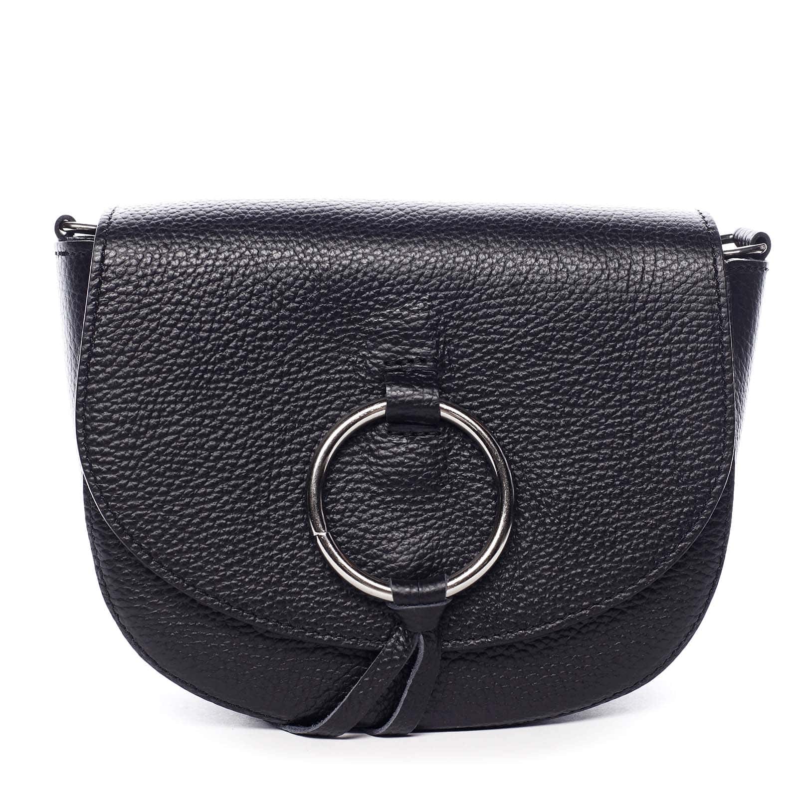 Dámská kožená crossbody kabelka černá - ItalY Vaiana černá Dámská kožená crossbody kabelka černá - ItalY Vaiana černá