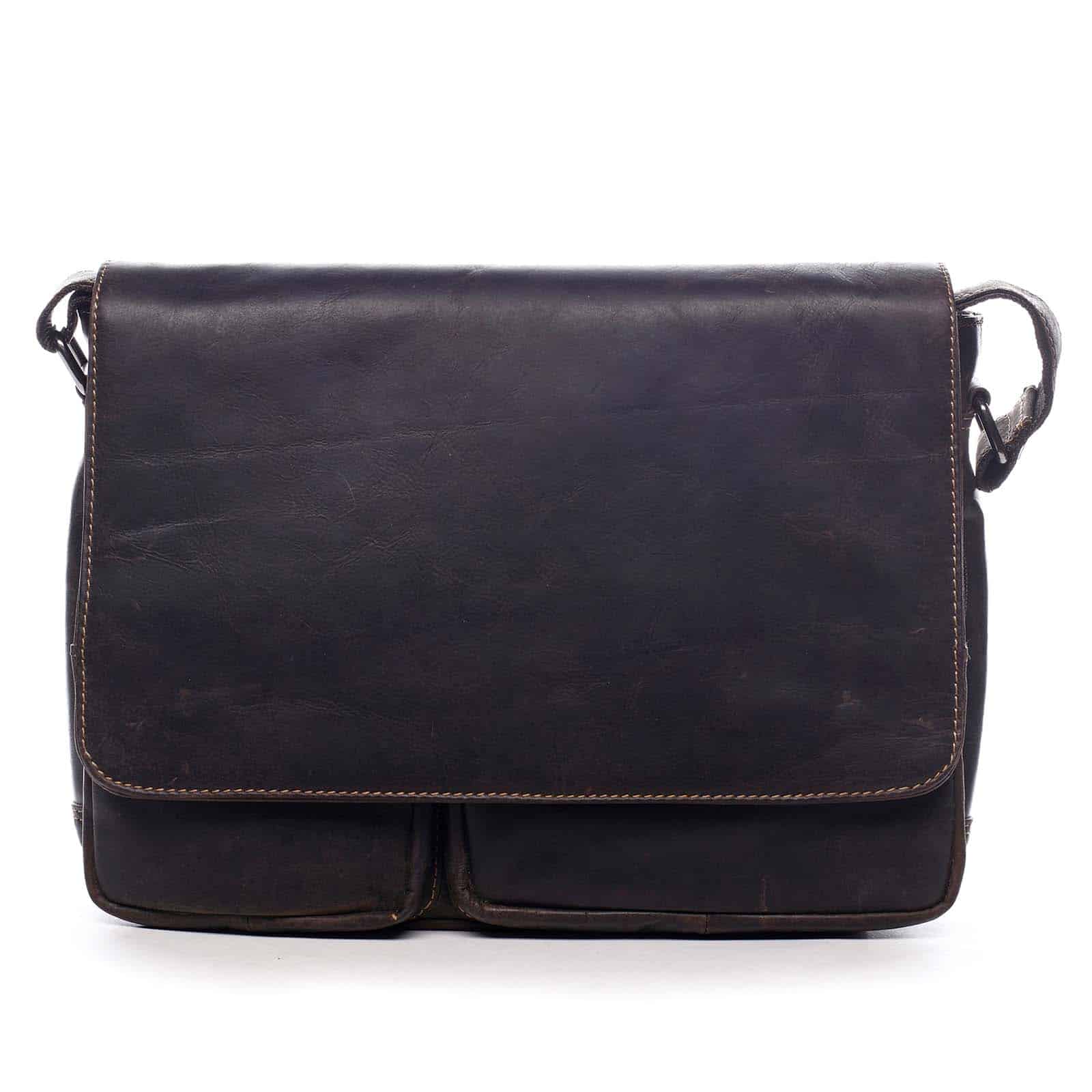 Pánská kožená taška tmavě hnědá - Greenwood Cheat hnědá