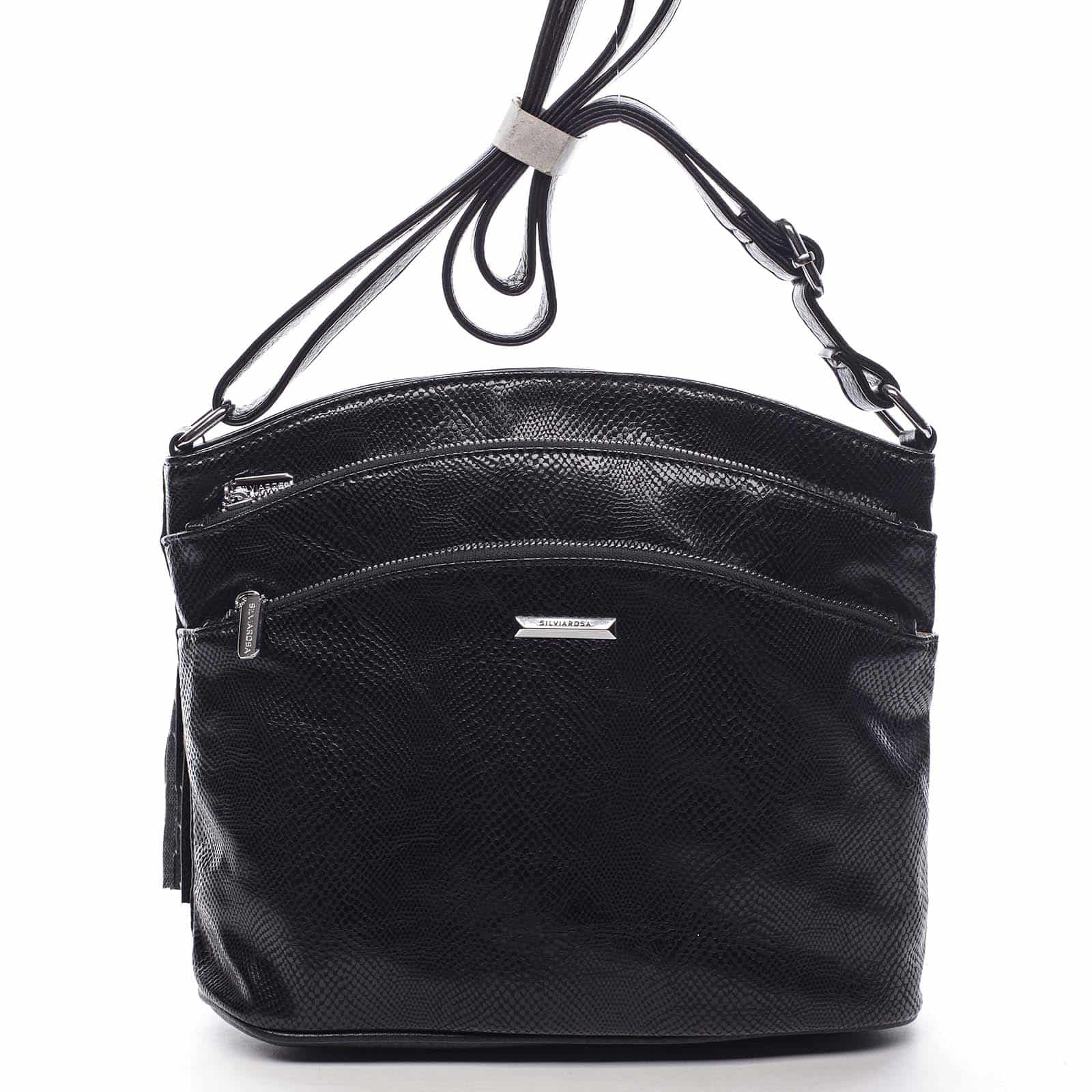 Dámská crossbody kabelka černá - Silvia Rosa Billie Snake černá