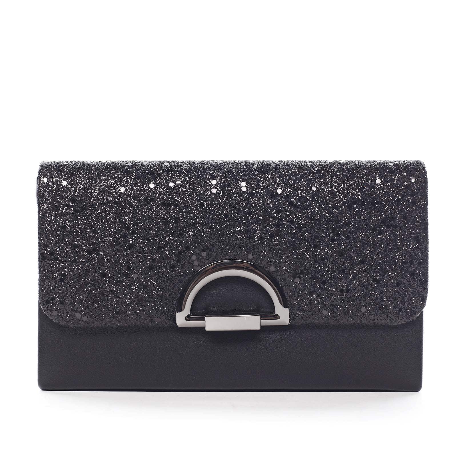 Třpytivé dámské psaníčko černé - Michelle Moon Hazi černá