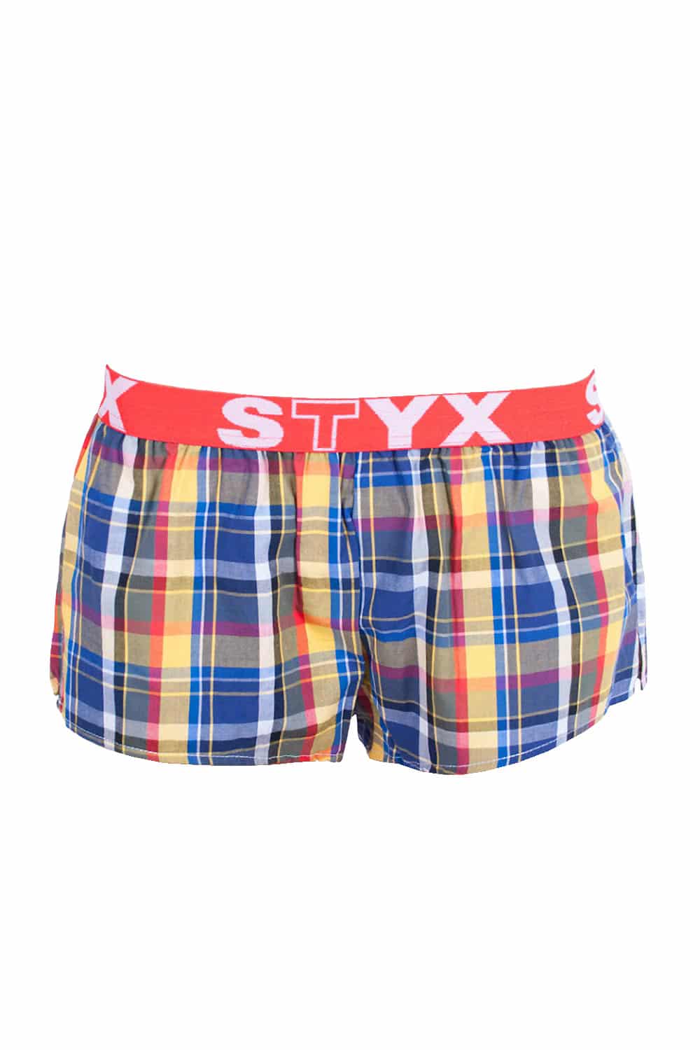 Styx barevné kostkované dámské trenýrky se sportovní gumou