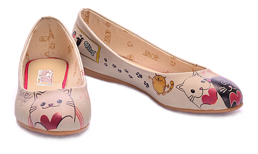 Goby béžové baleríny Cute Cats
