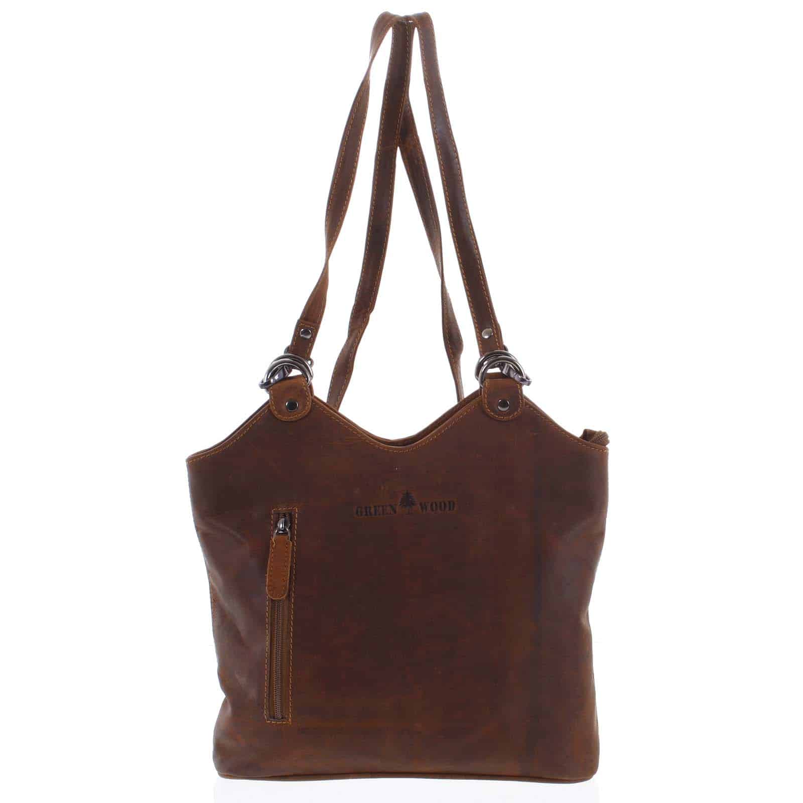 Dámská kožená kabelka batoh hnědá - Greenwood Ambision hnědá