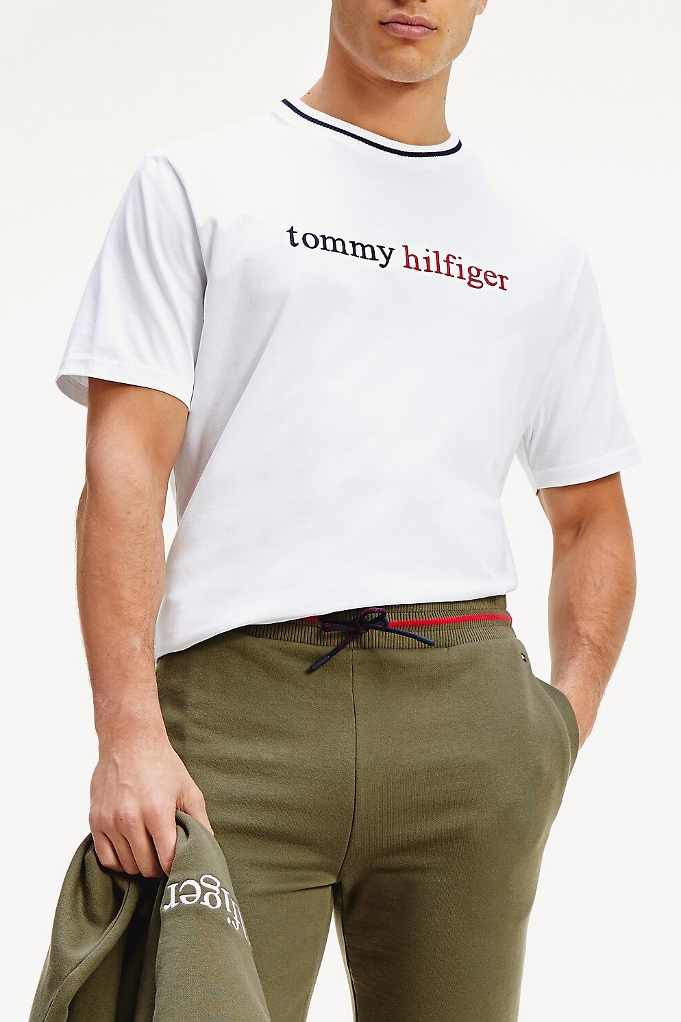 Tommy Hilfiger bílé pánské tričko CN SS Tee Logo White