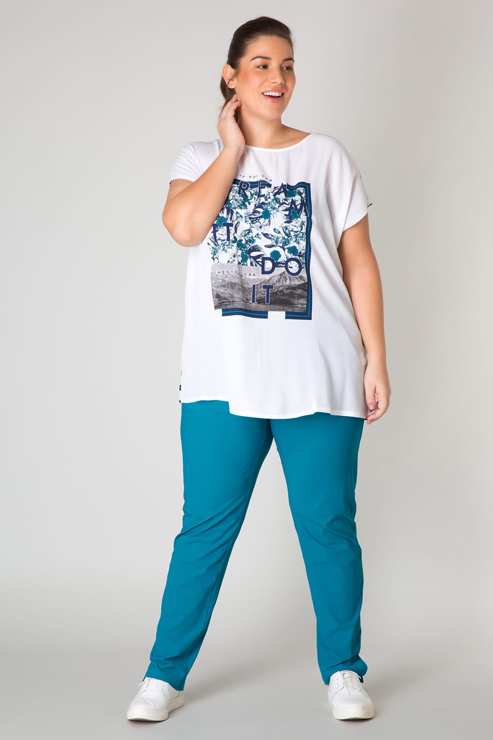 Yesta bílé dámské tričko Juliette s barevnými motivy