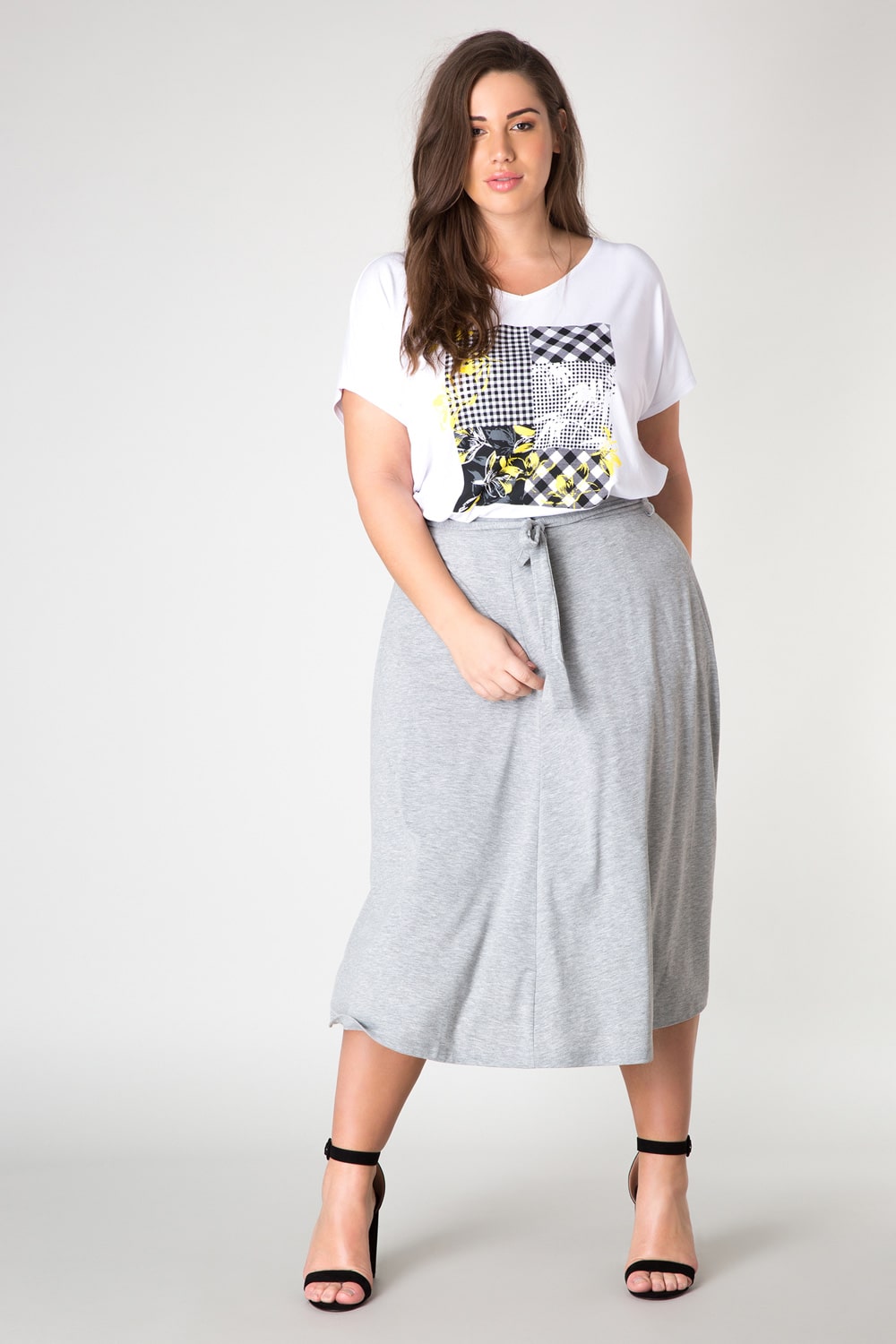 Yesta šedá dámská dlouhá sukně Josje