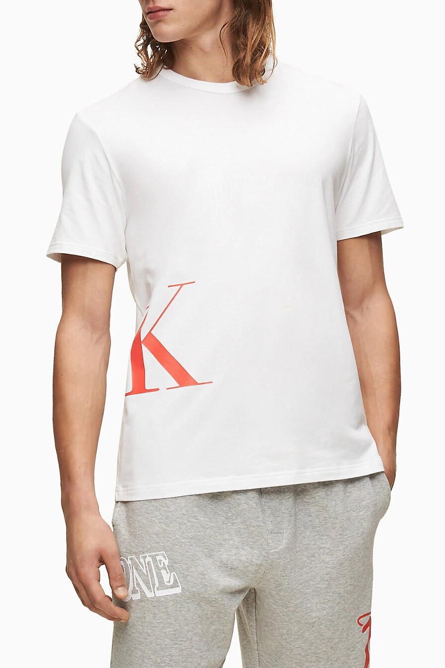 Calvin Klein bílé tričko S/S Crew Neck logo