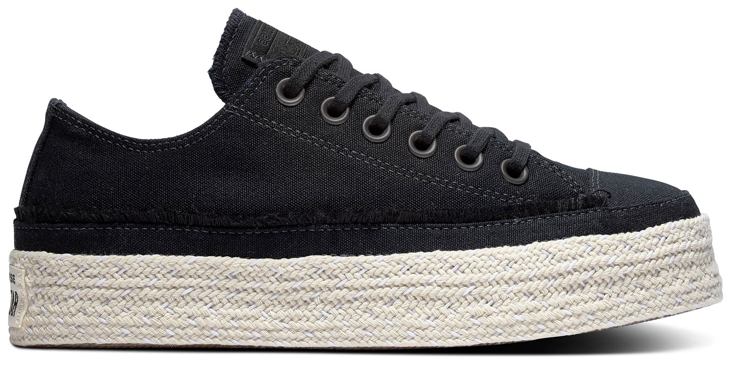 Converse černé tenisky s jutou Chuck Taylor All Star Espadrille