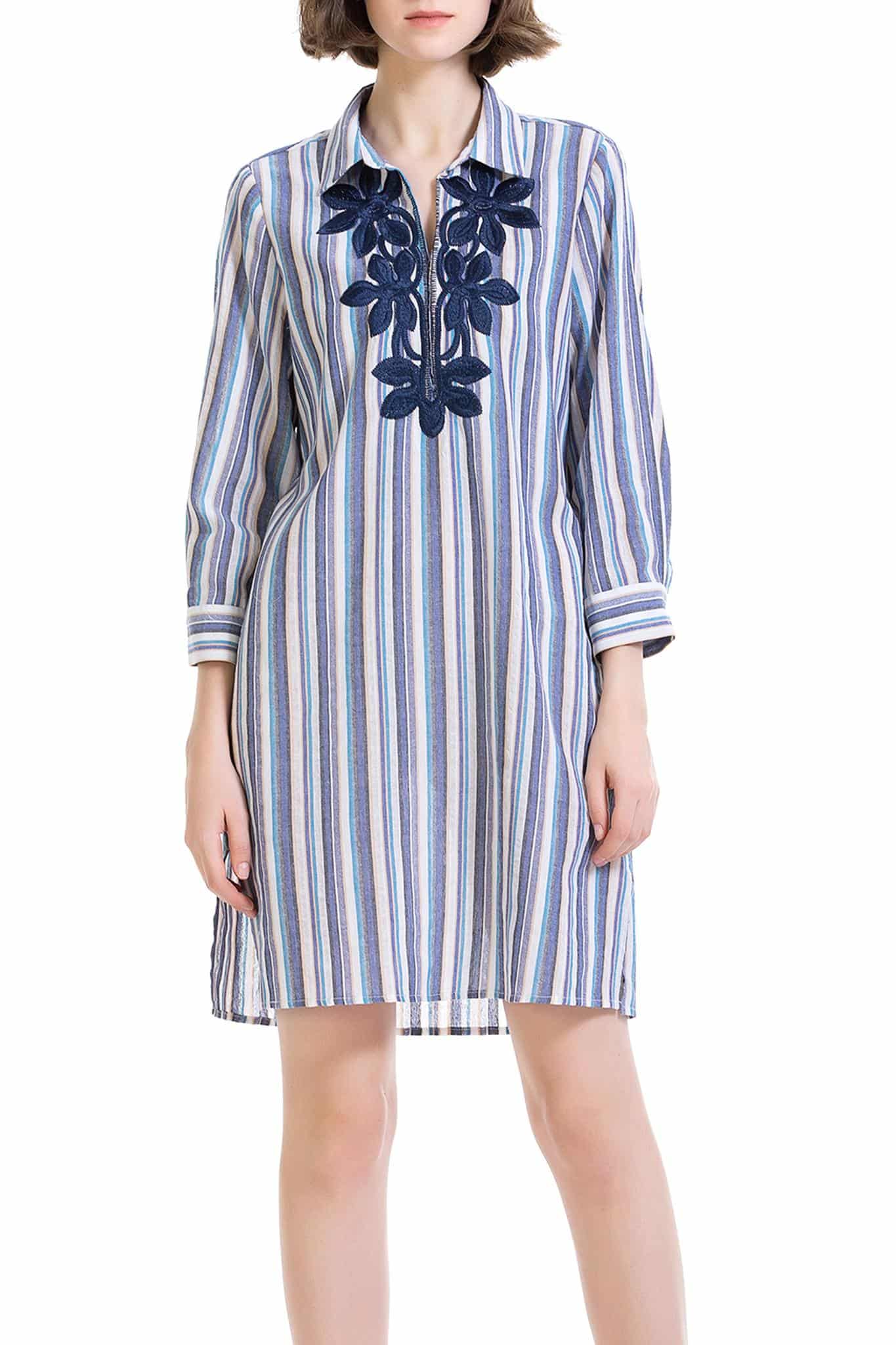 Anany pruhované košilové šaty Ejido