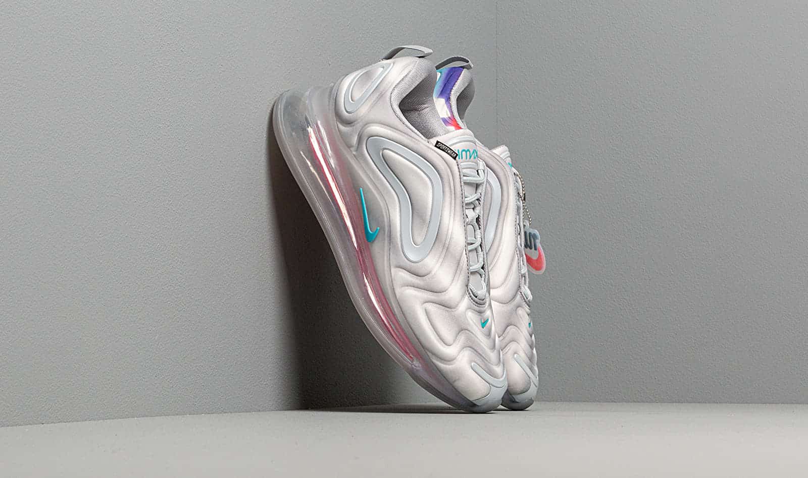 Nike Air Max 720 Wolf Grey/ Teal Nebula-Red Orbit-White AO2924-011