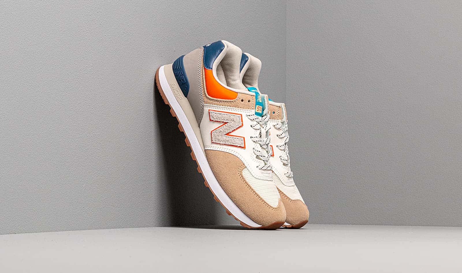 New Balance 574 Beige/ Blue/ Orange ML574NFT