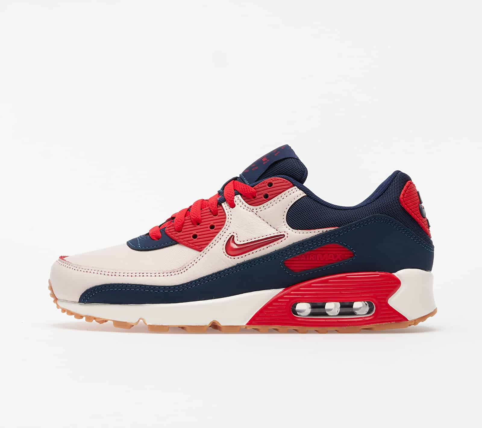 Nike Air Max 90 Premium Sail/ University Red-Midnight Navy CJ0611-101