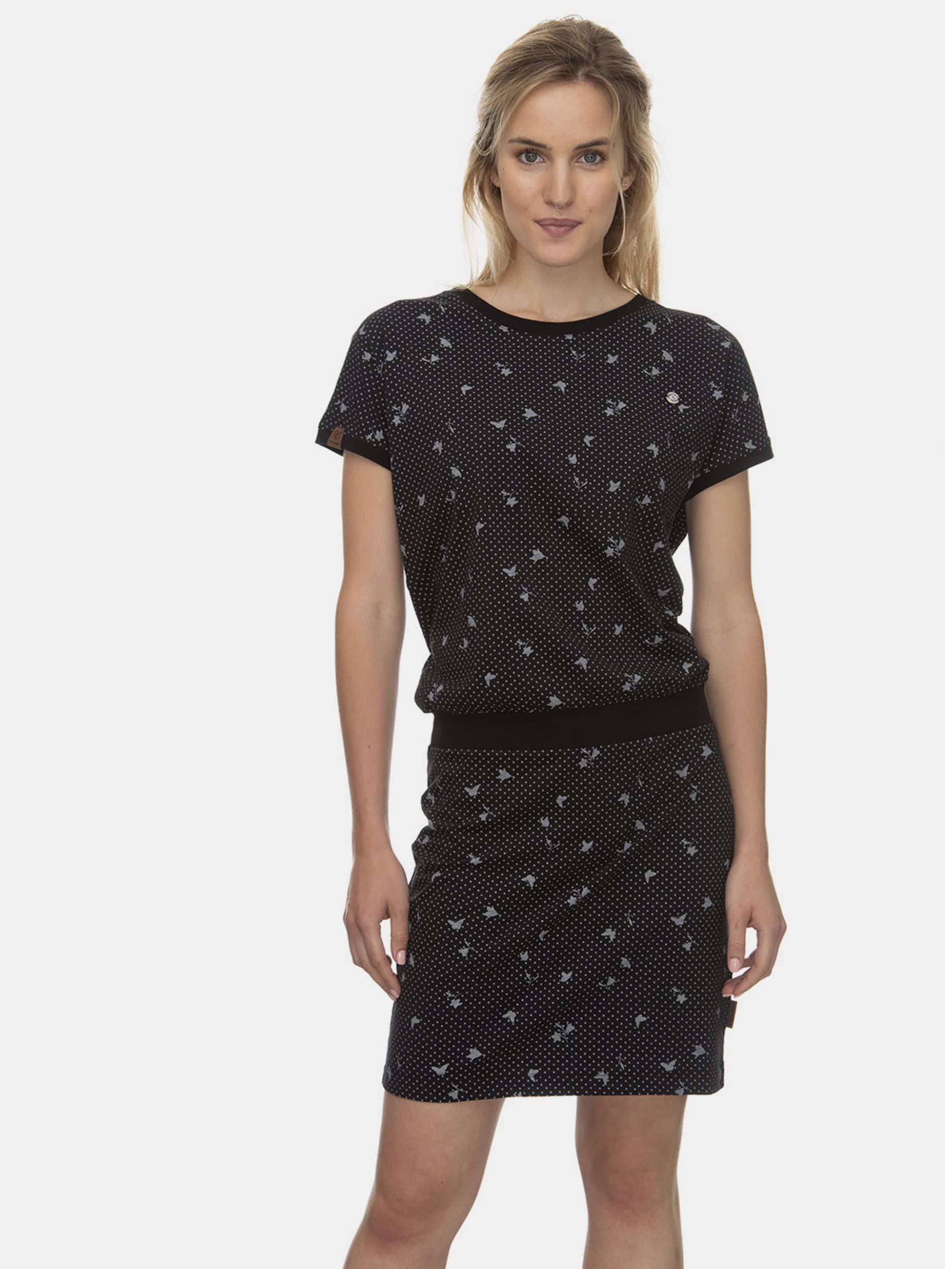 Ragwear černé šaty Odyl s květinami