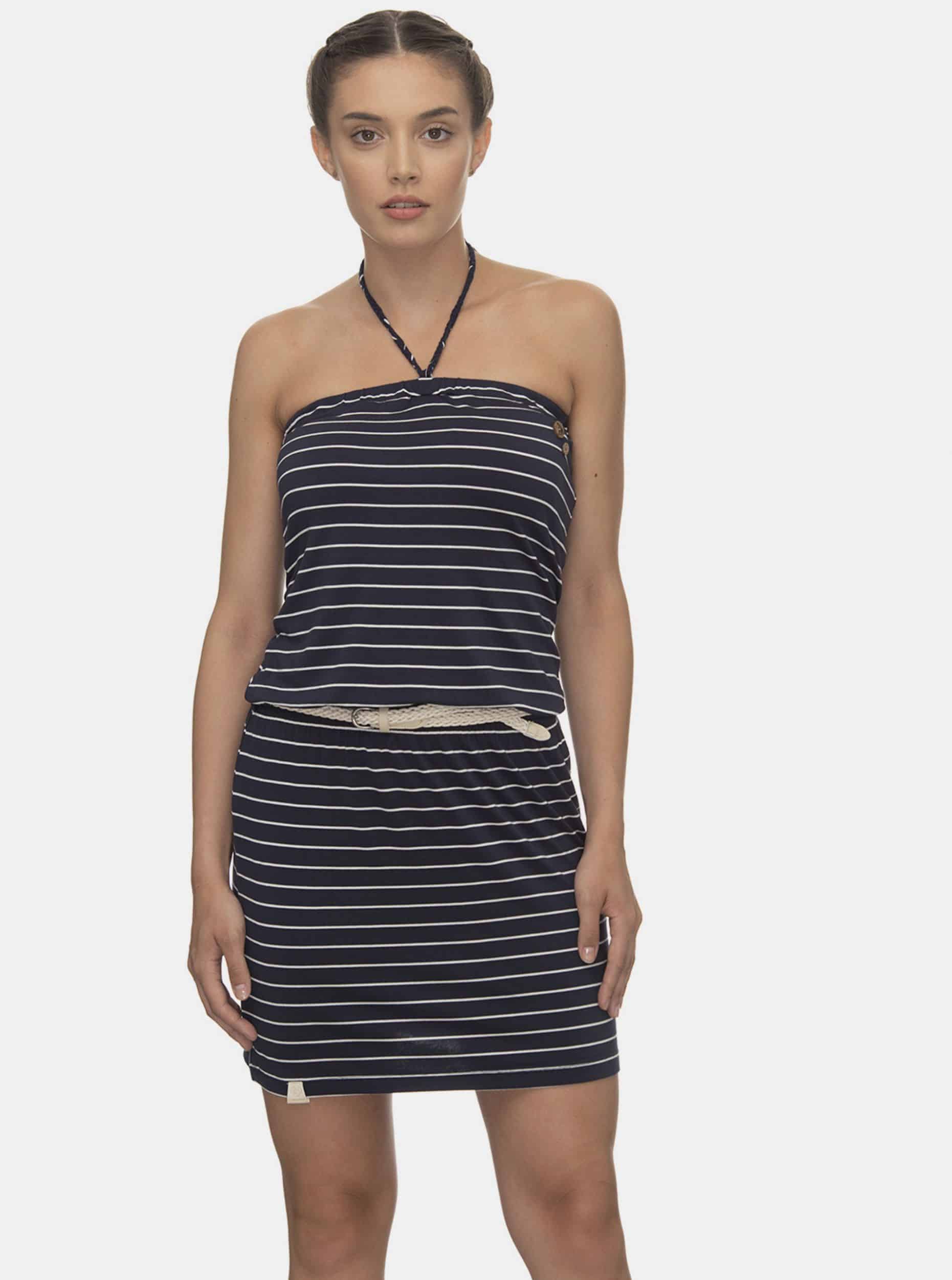 Ragwear tmavě modré šaty Chicka s proužky