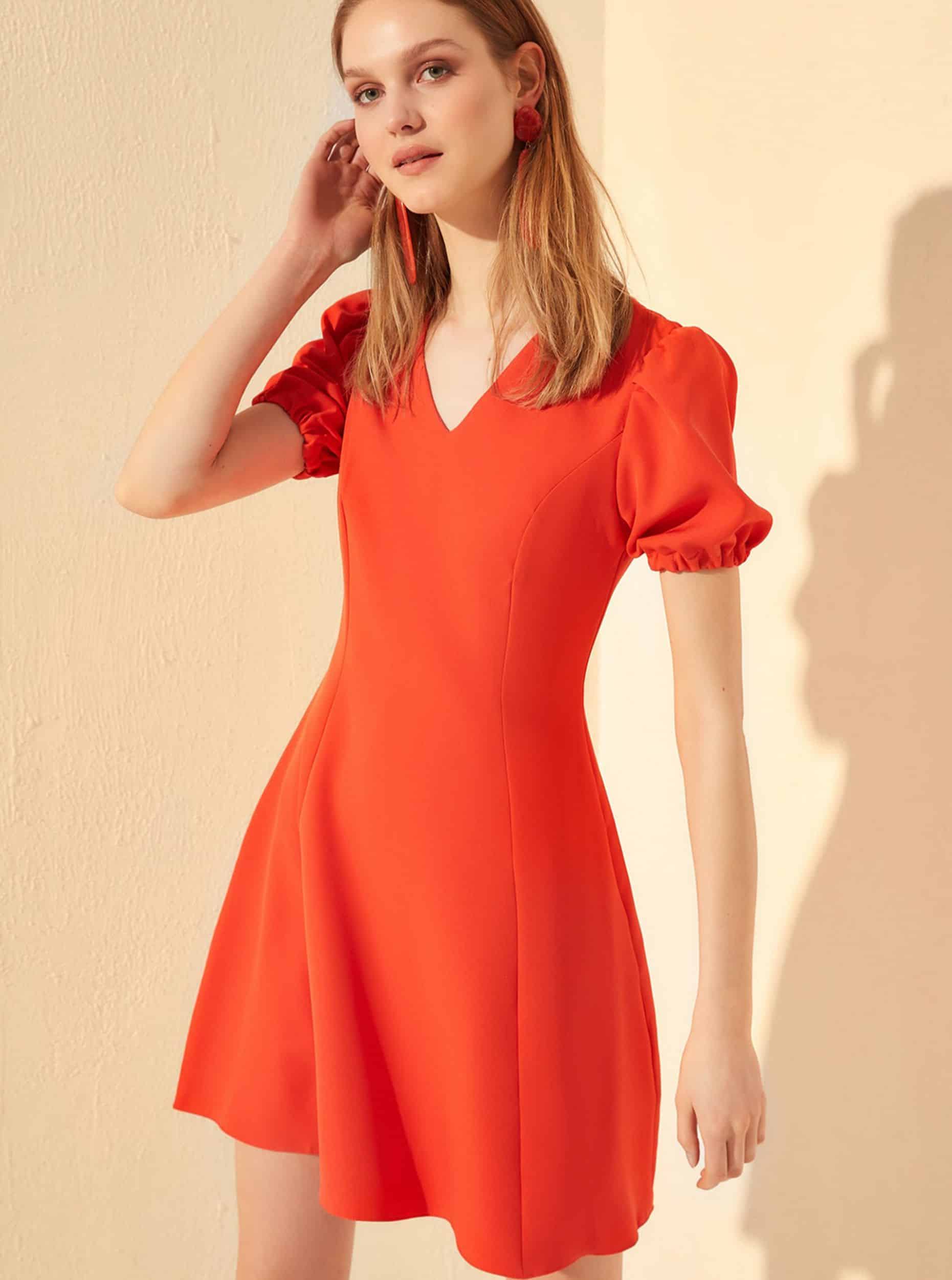 Trendyol červené letní šaty