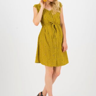 Blutsgeschwister hořčicové letní šaty se vzory