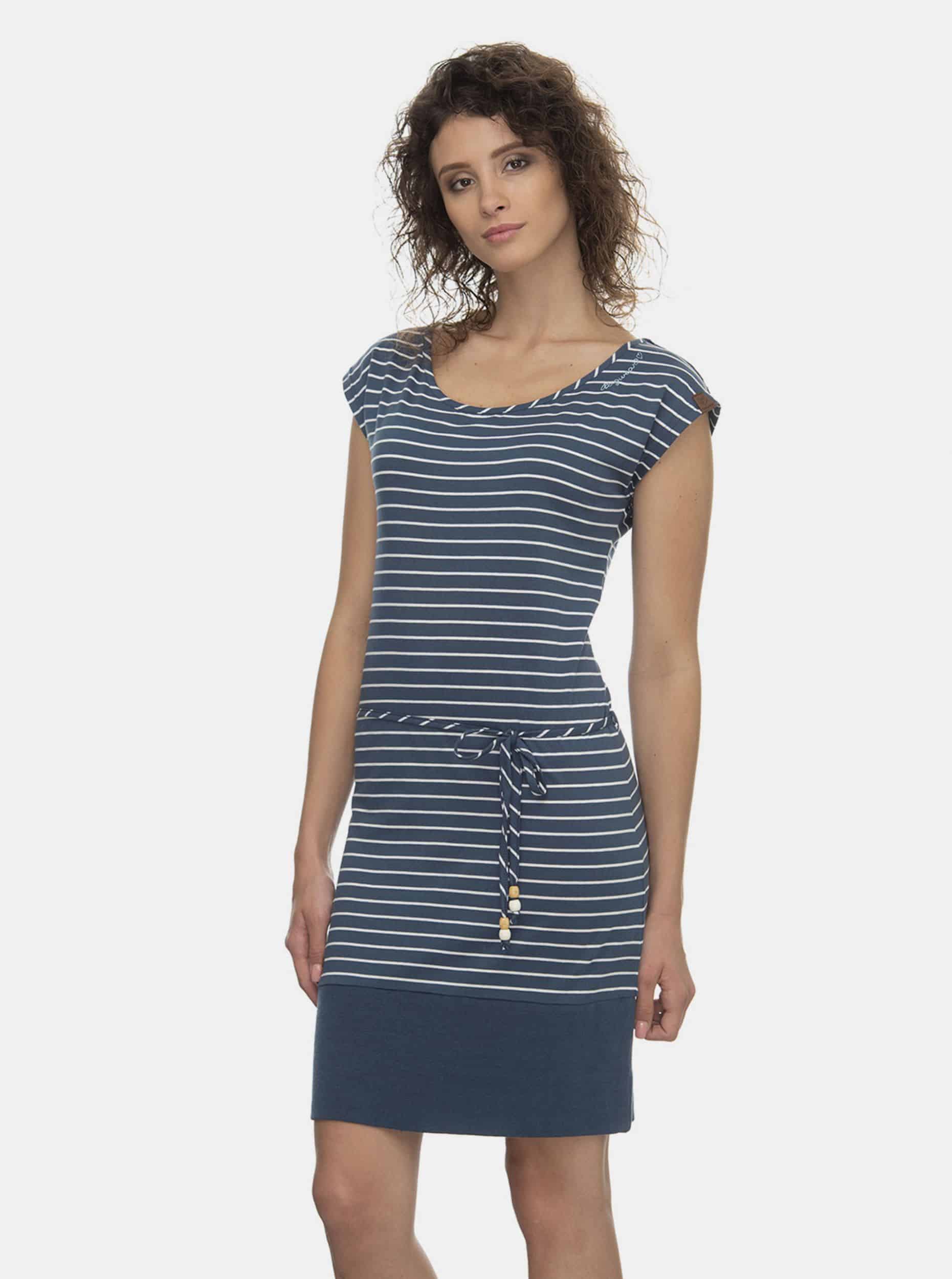 Ragwear modré šaty Soho Stripes s proužky