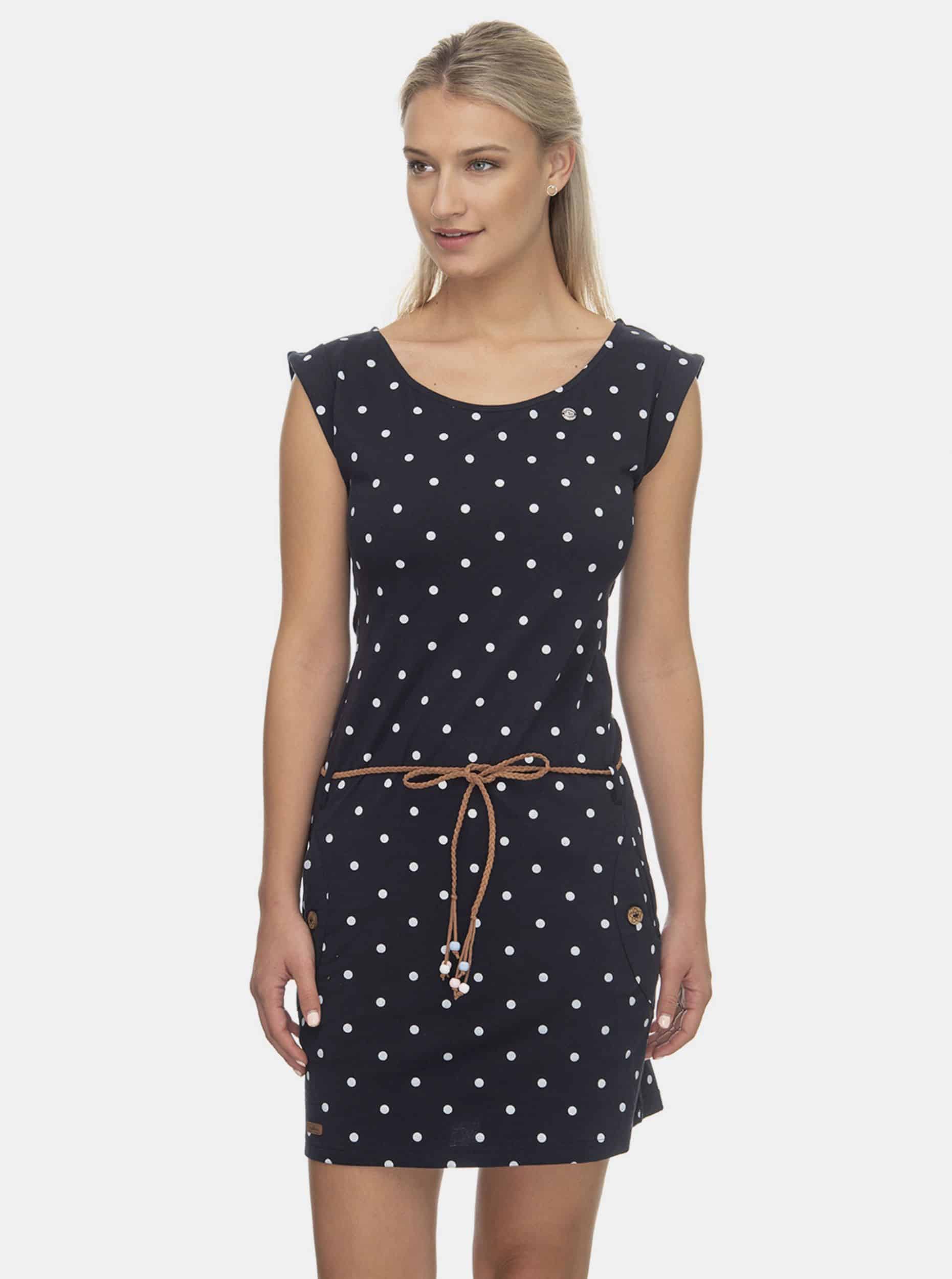 Ragwear tmavě modré puntíkované šaty