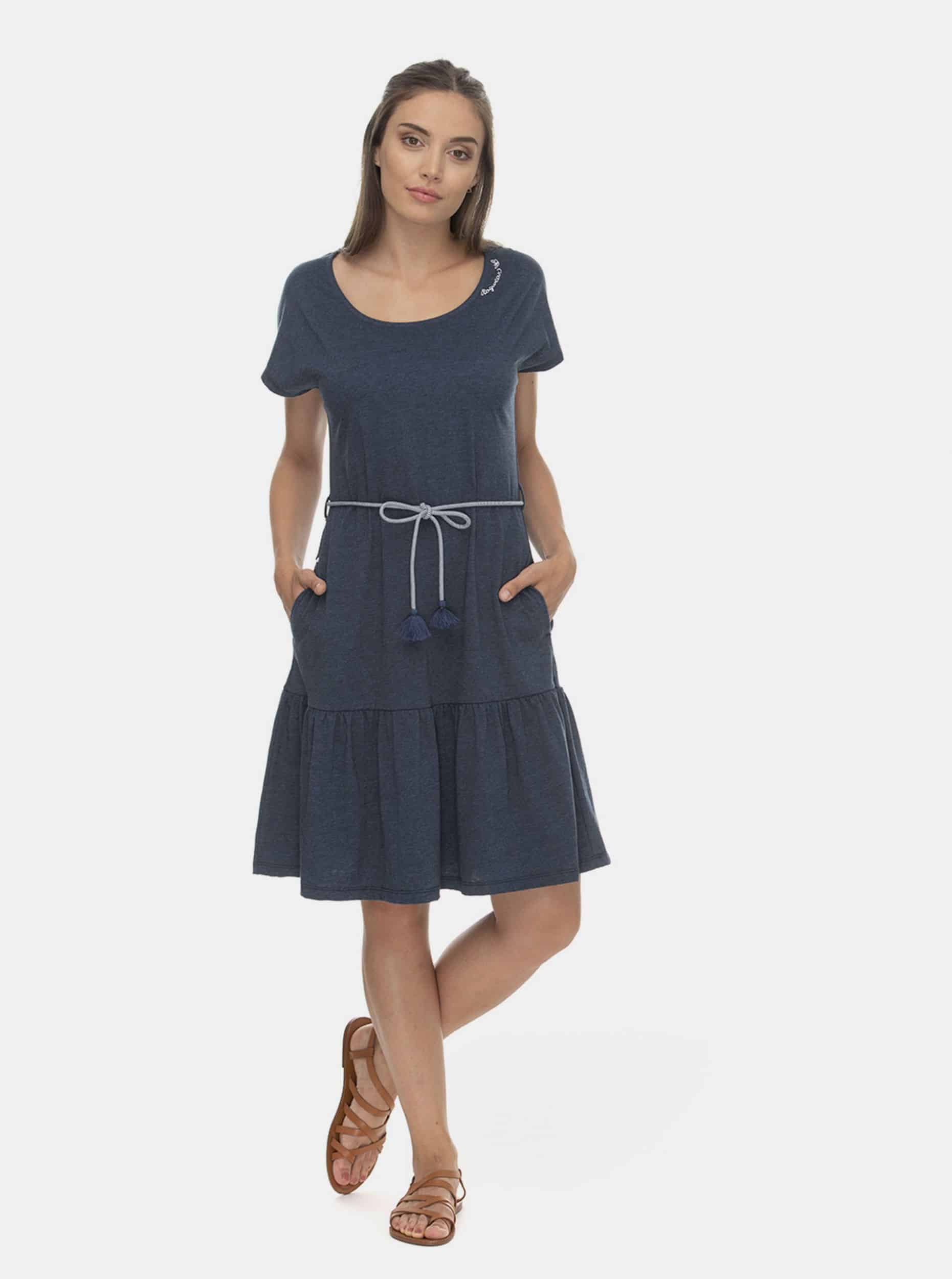 Ragwear modré šaty s volánem