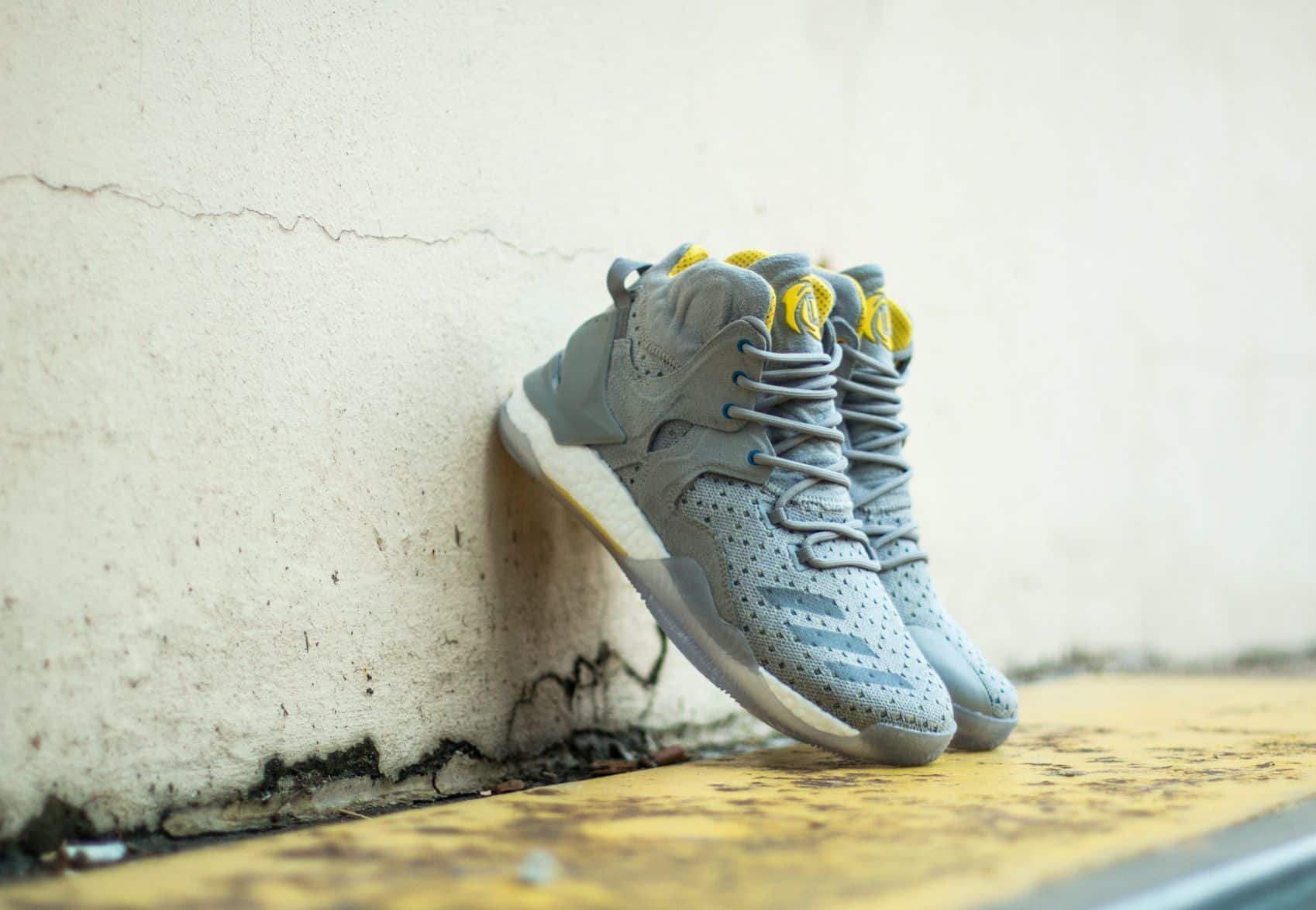 adidas Consortium x Sneakersnstuff D Rose 7 Primeknit Grey/ Core Yellow BB1946