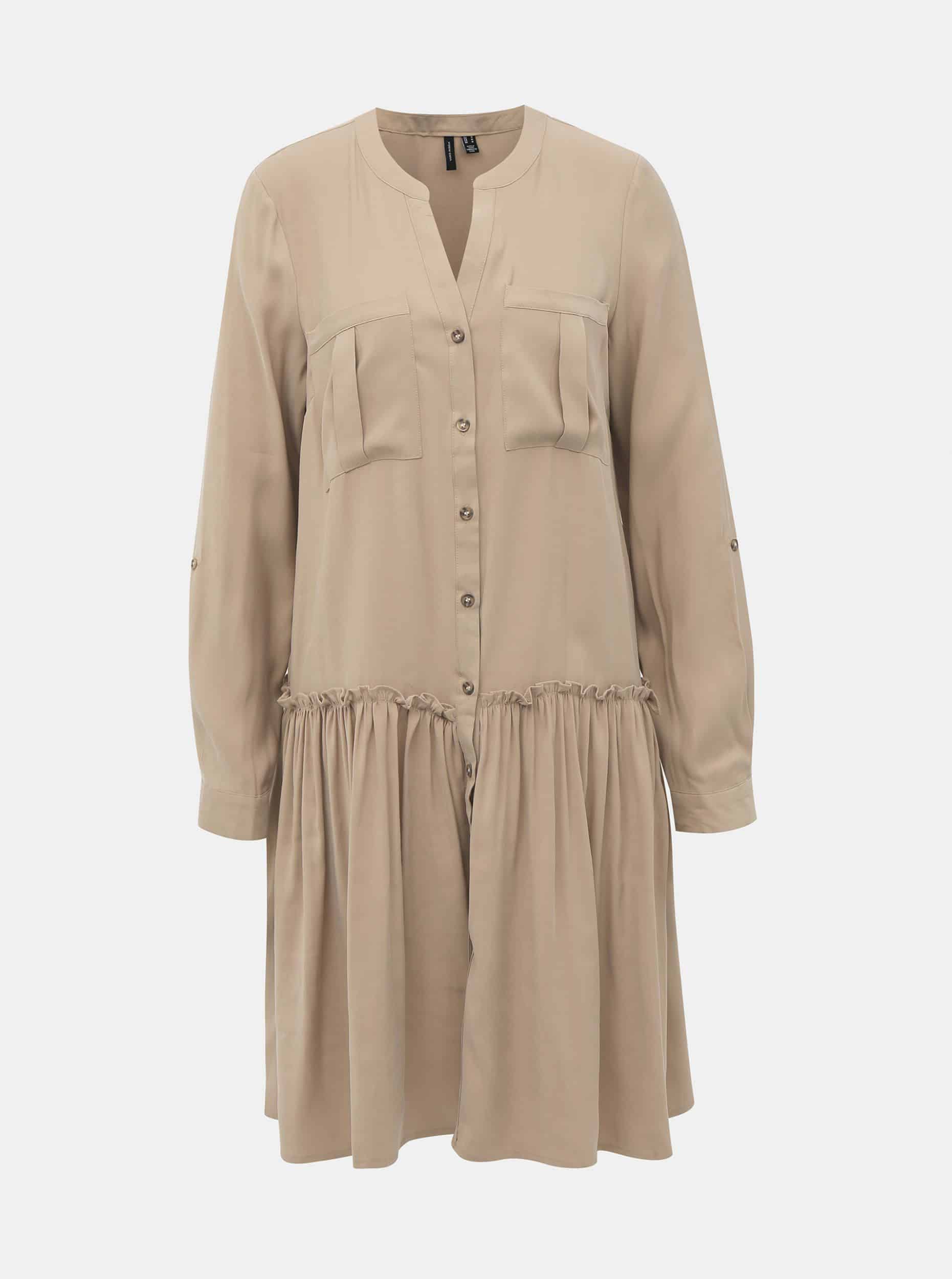 Vero Moda béžové košilové šaty Michalla