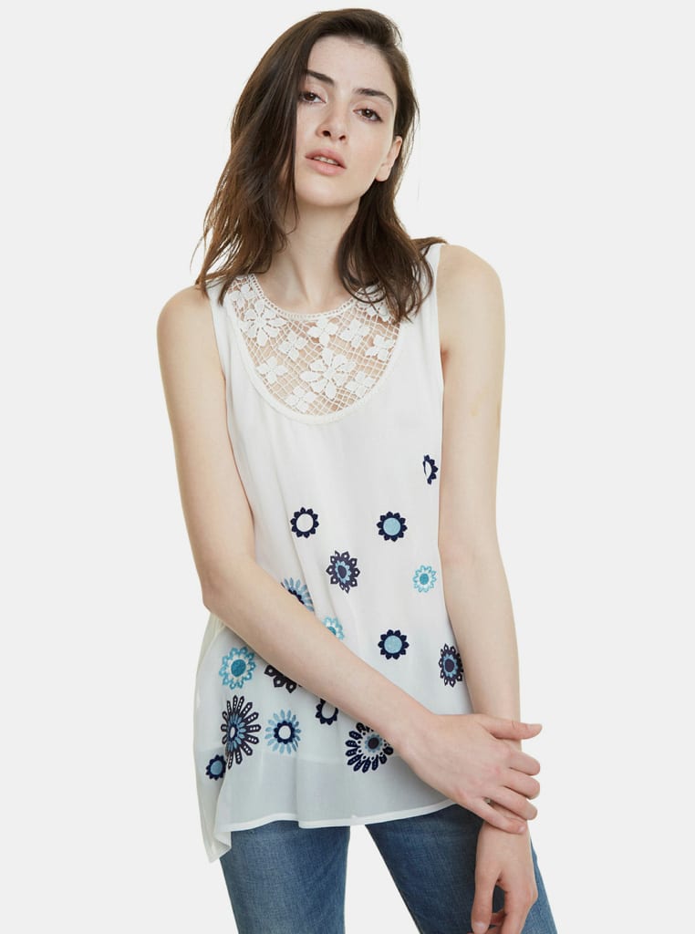Desigual bílé tílko Dulce