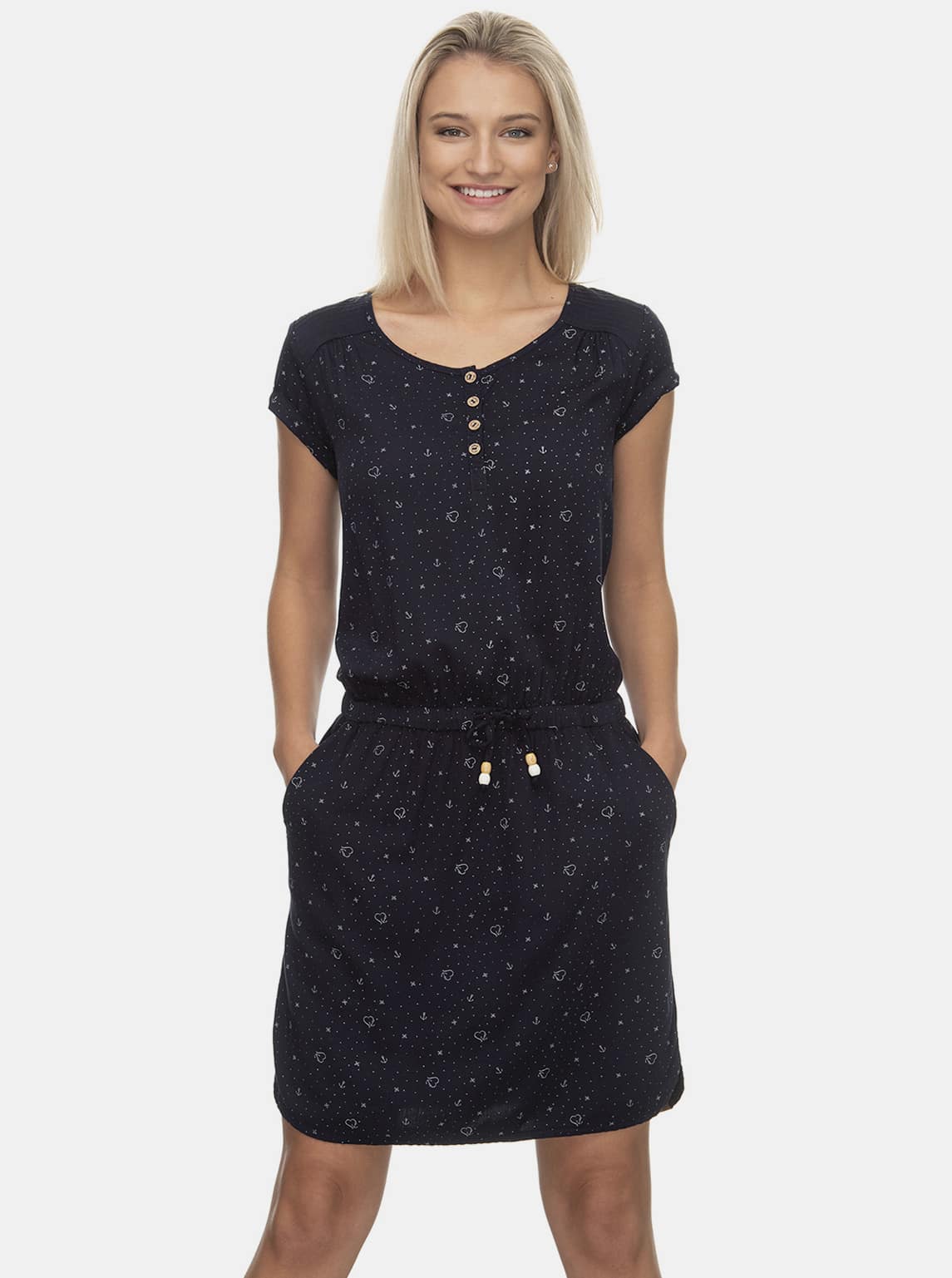 Ragwear tmavě modré vzorované šaty
