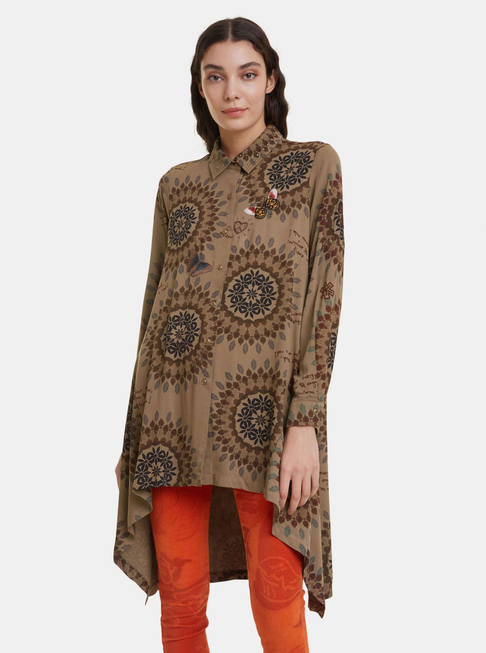 Desigual hnědá košile Carla s mandalami