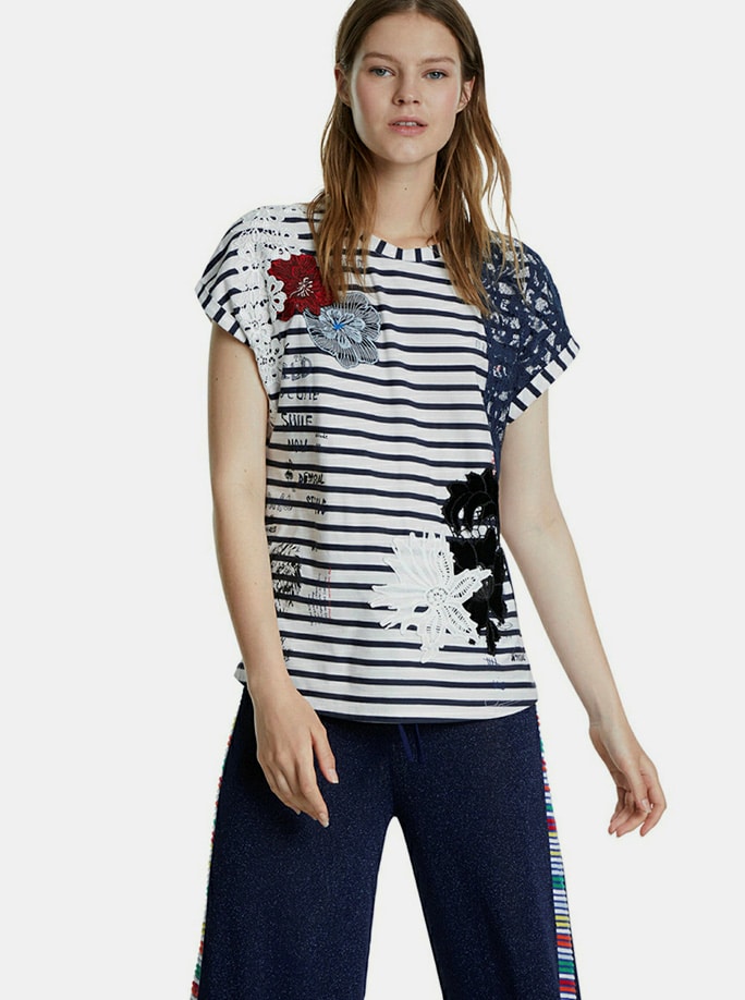 Desigual pruhované tričko Refresh