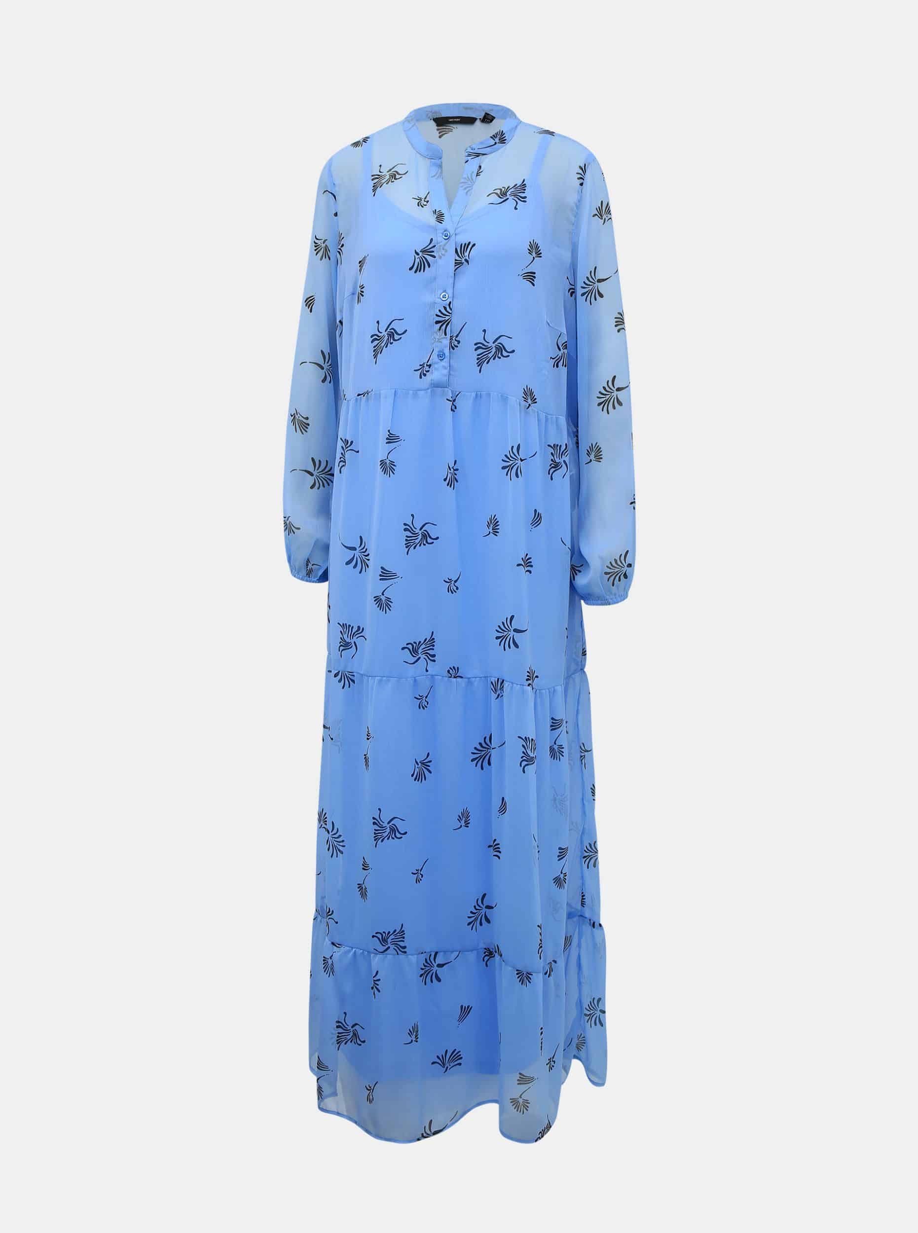 Vero Moda modré maxi šaty Lila