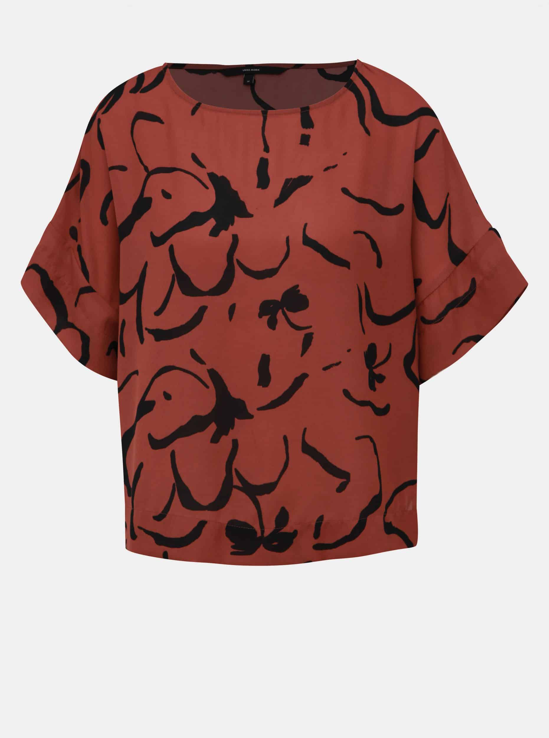 Vero Moda hnědá vzorovaná halenka Ilona