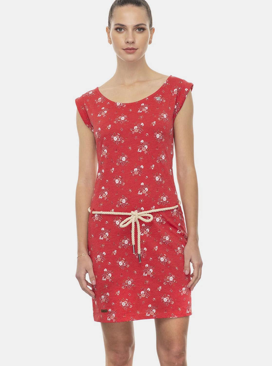 Ragwear červené květované šaty Tamy