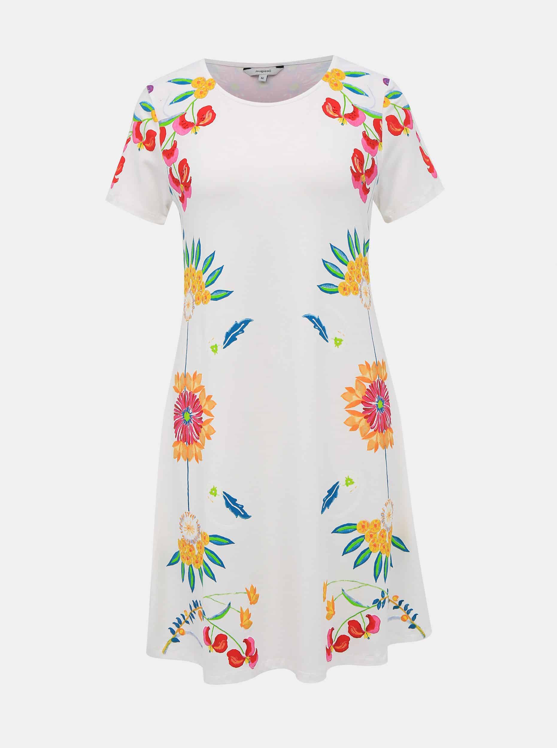 Desigual bílé šaty Dallas