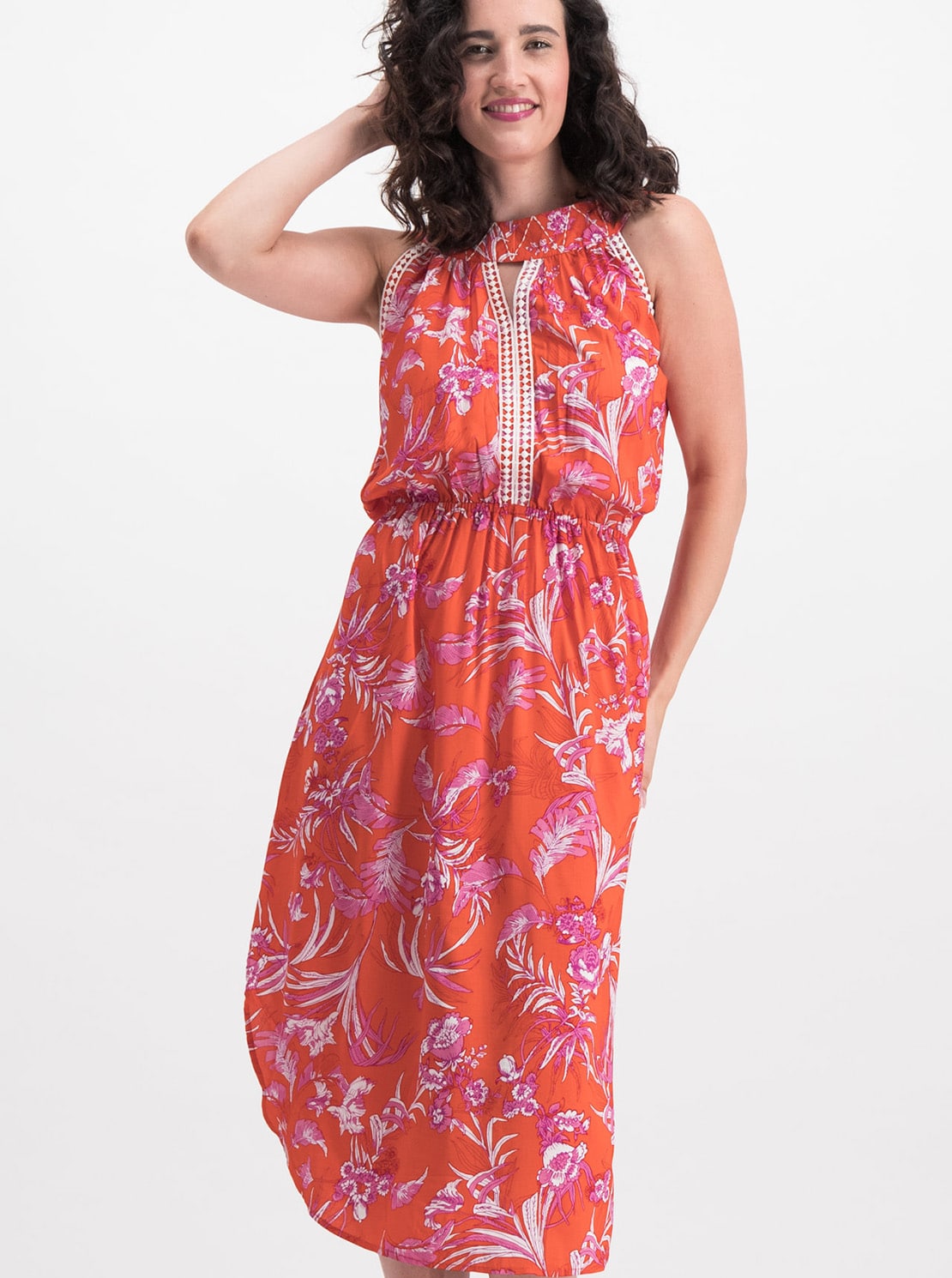 Blutsgeschwister oranžové maxi šaty Sommer in vollem Gange