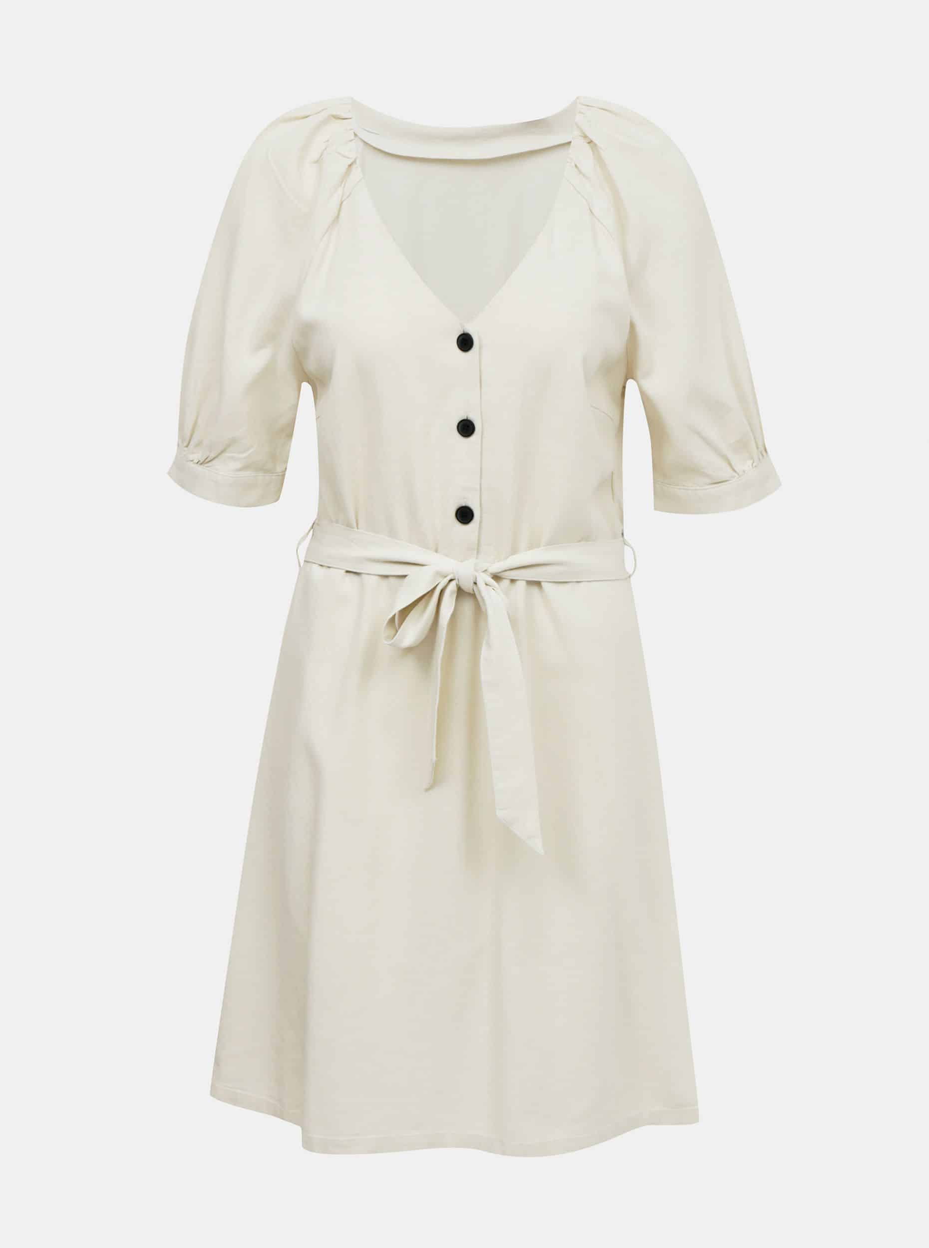 Vero Moda smetanové lněné šaty Day