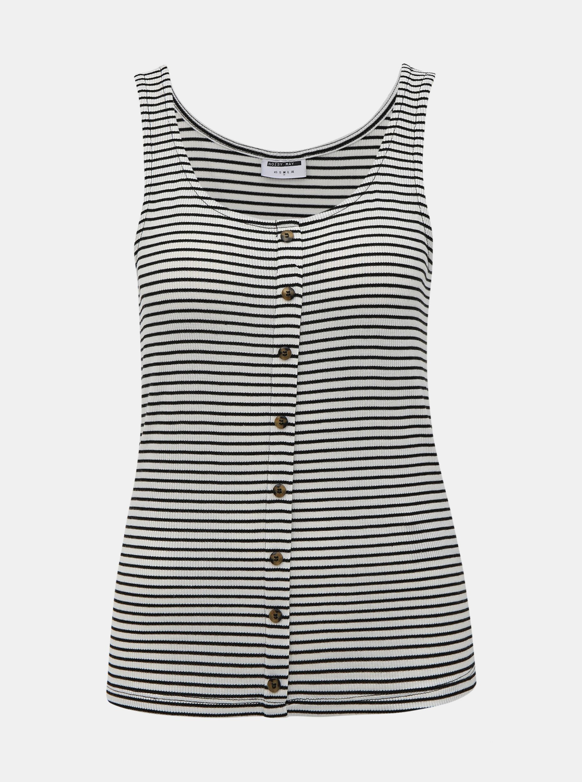 Noisy May pruhované tílko s knoflíky Henley