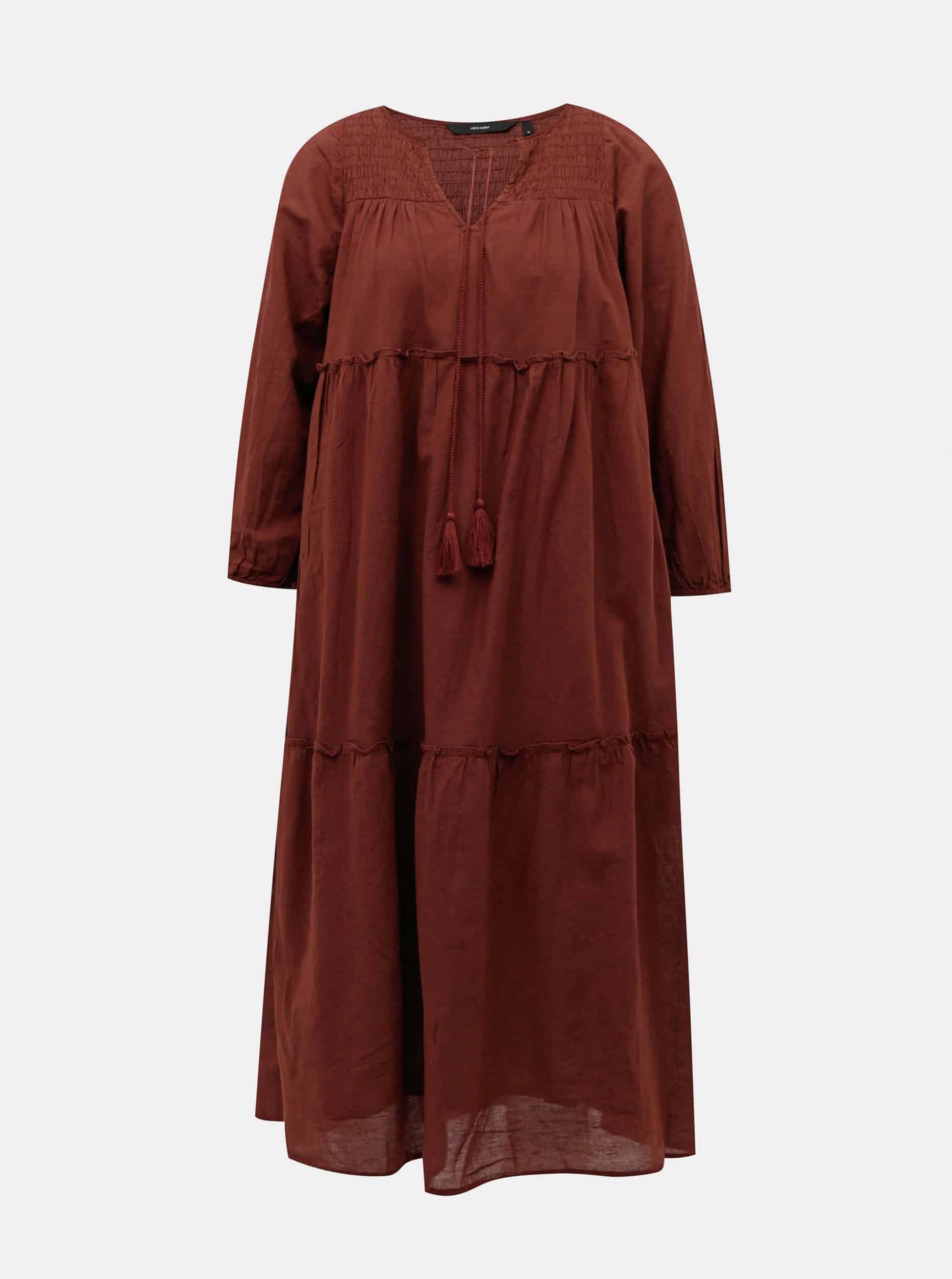 Vero Moda hnědé maxi šaty Ollie