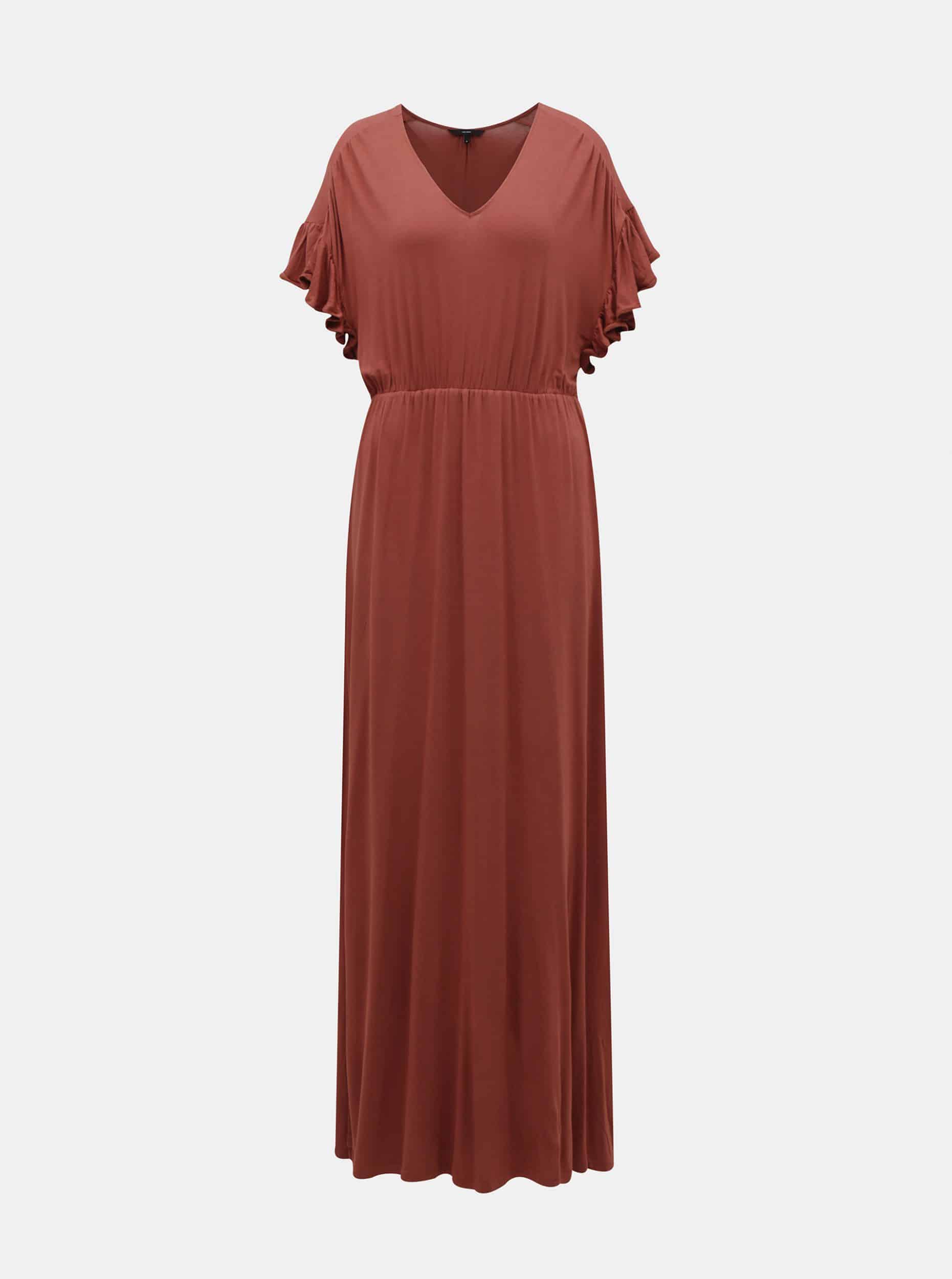 Vero Moda bordové maxi šaty Donna