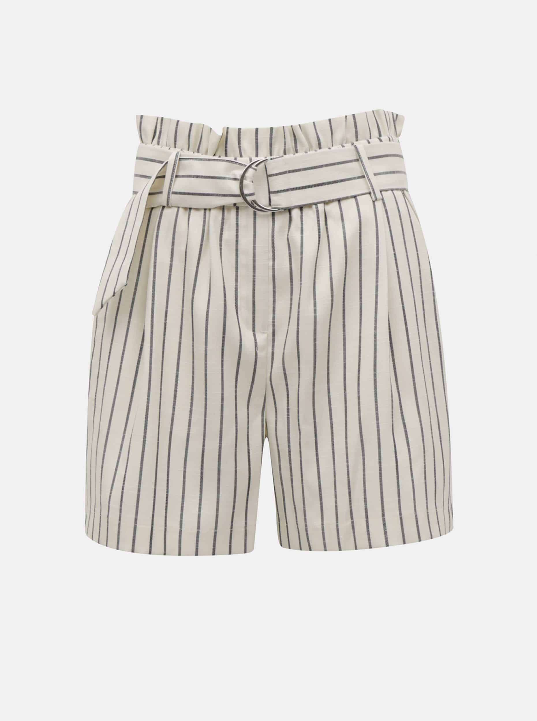 Vero Moda krémové pruhované kraťasy Nelli