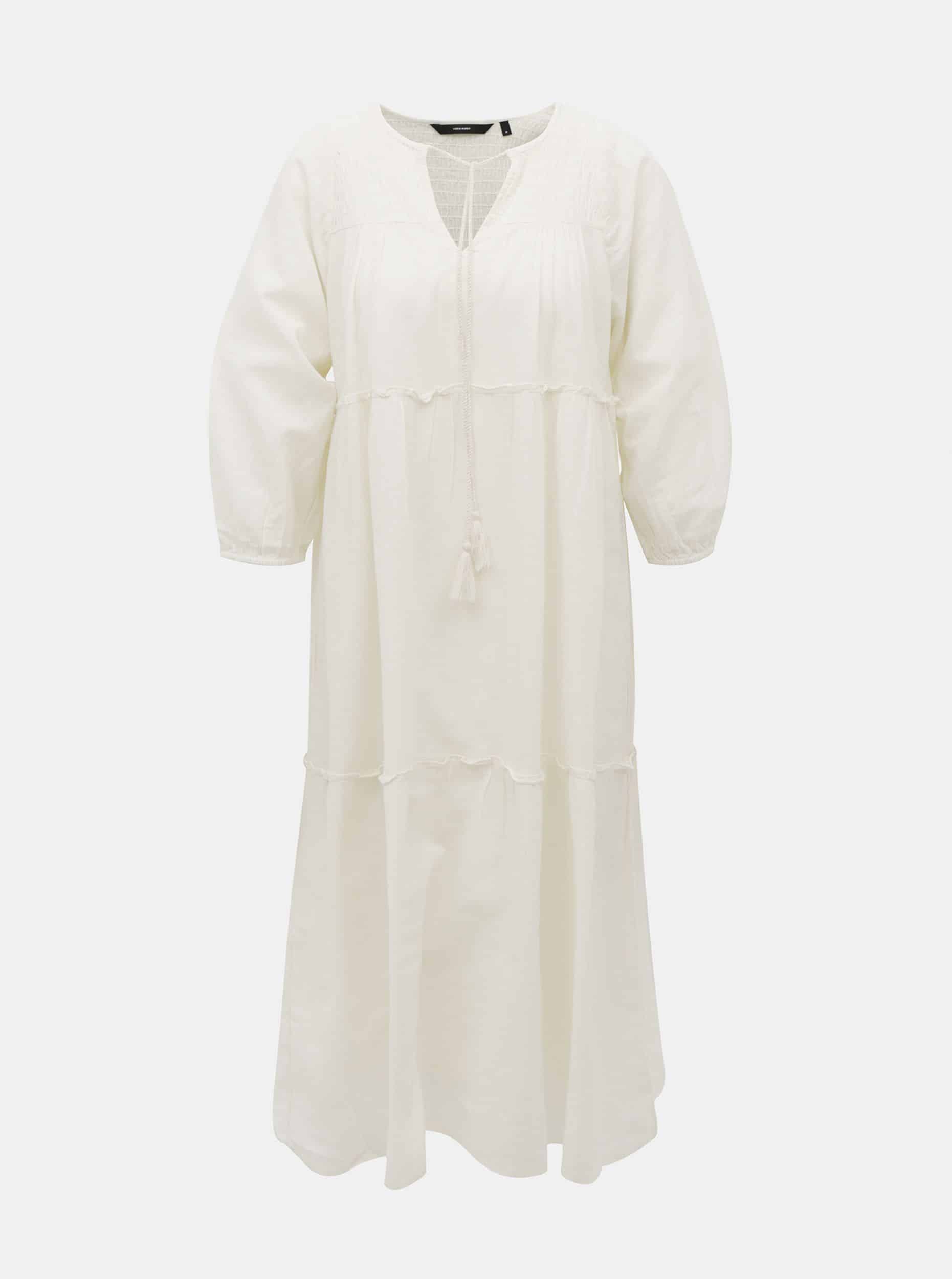 Vero Moda bílé maxi šaty Ollie