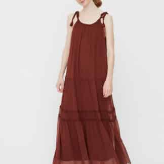 Vero Moda hnědé maxi šaty Penelope