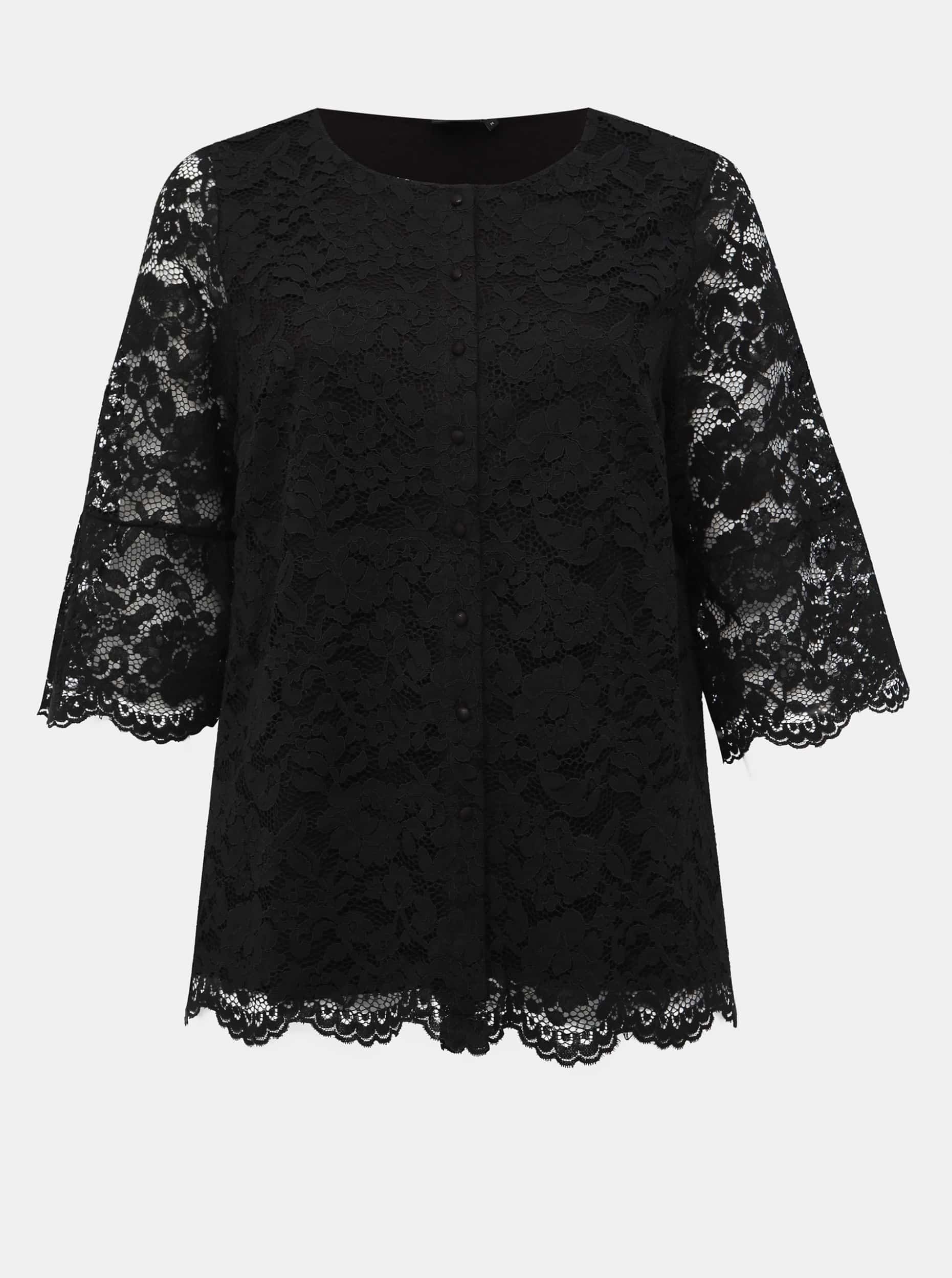 Zizzi černá krajkovaná halenka