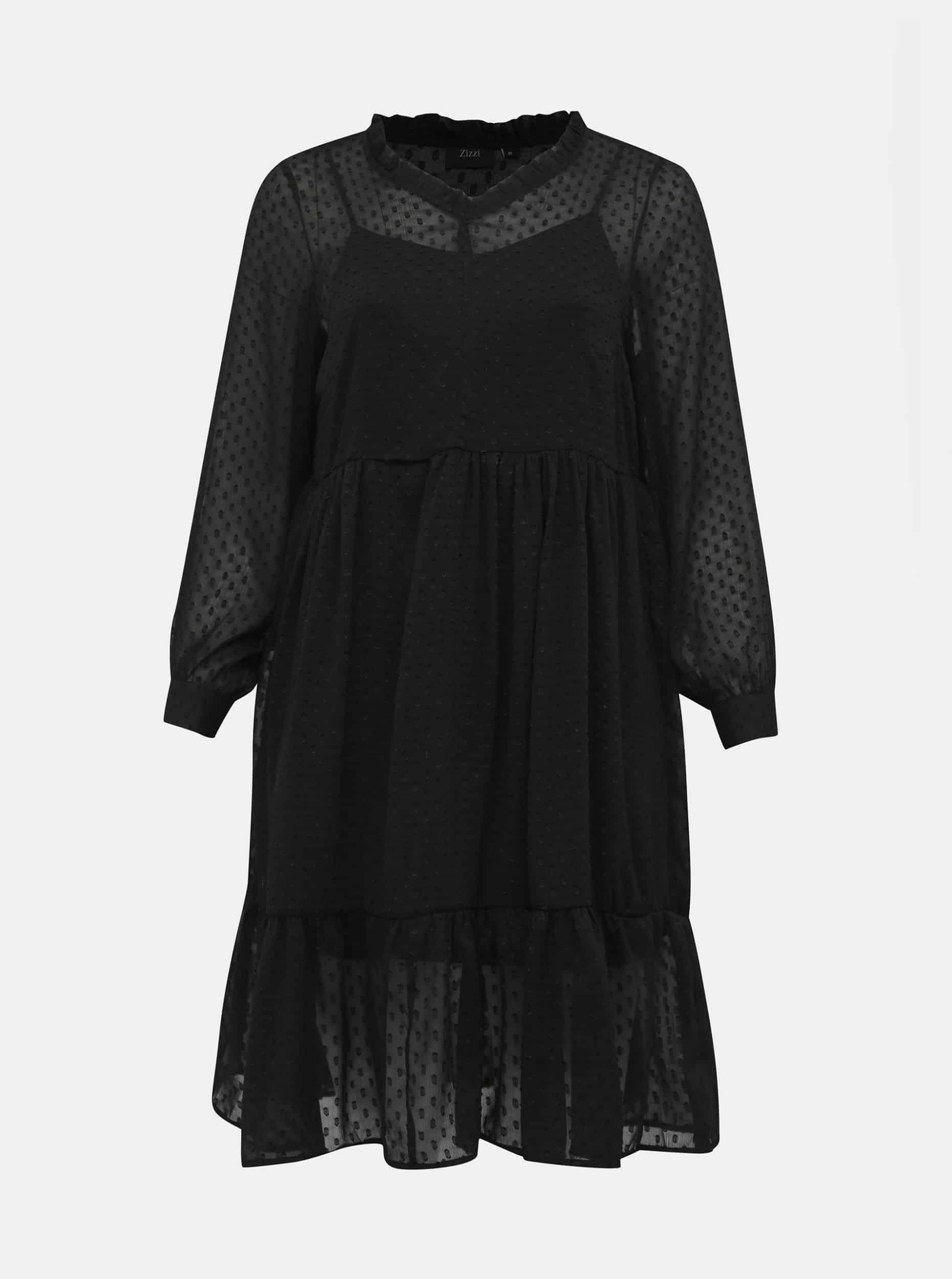Zizzi černé šaty s dlouhým rukávem
