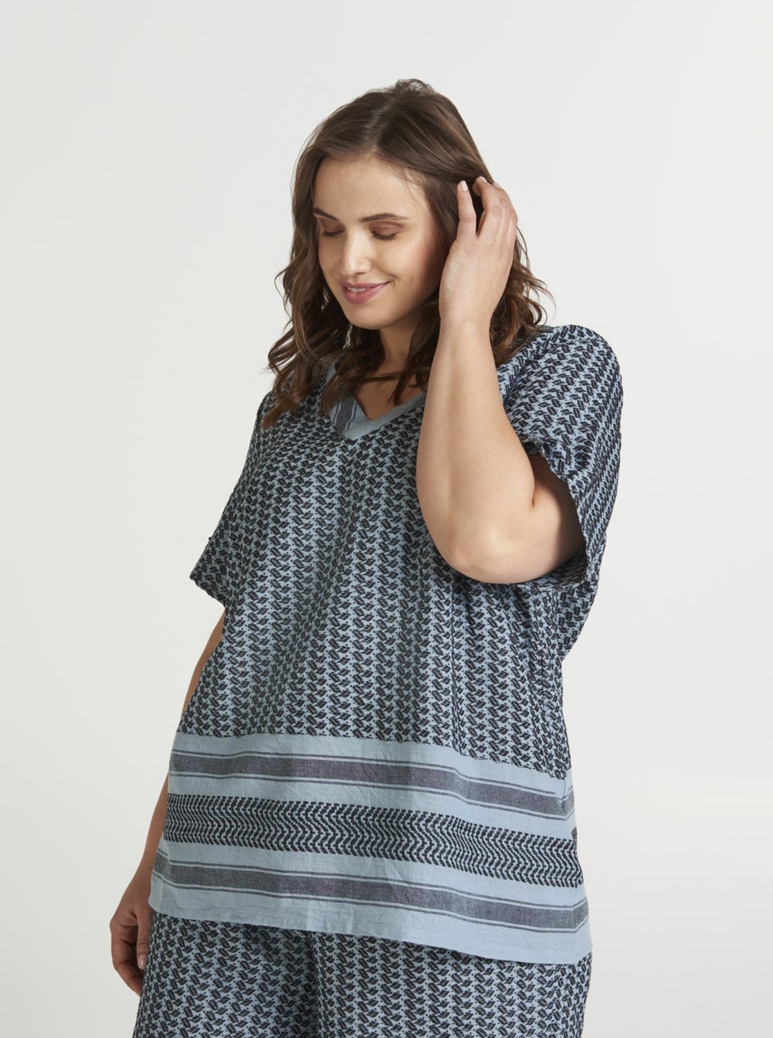 Zizzi modré tričko se vzory