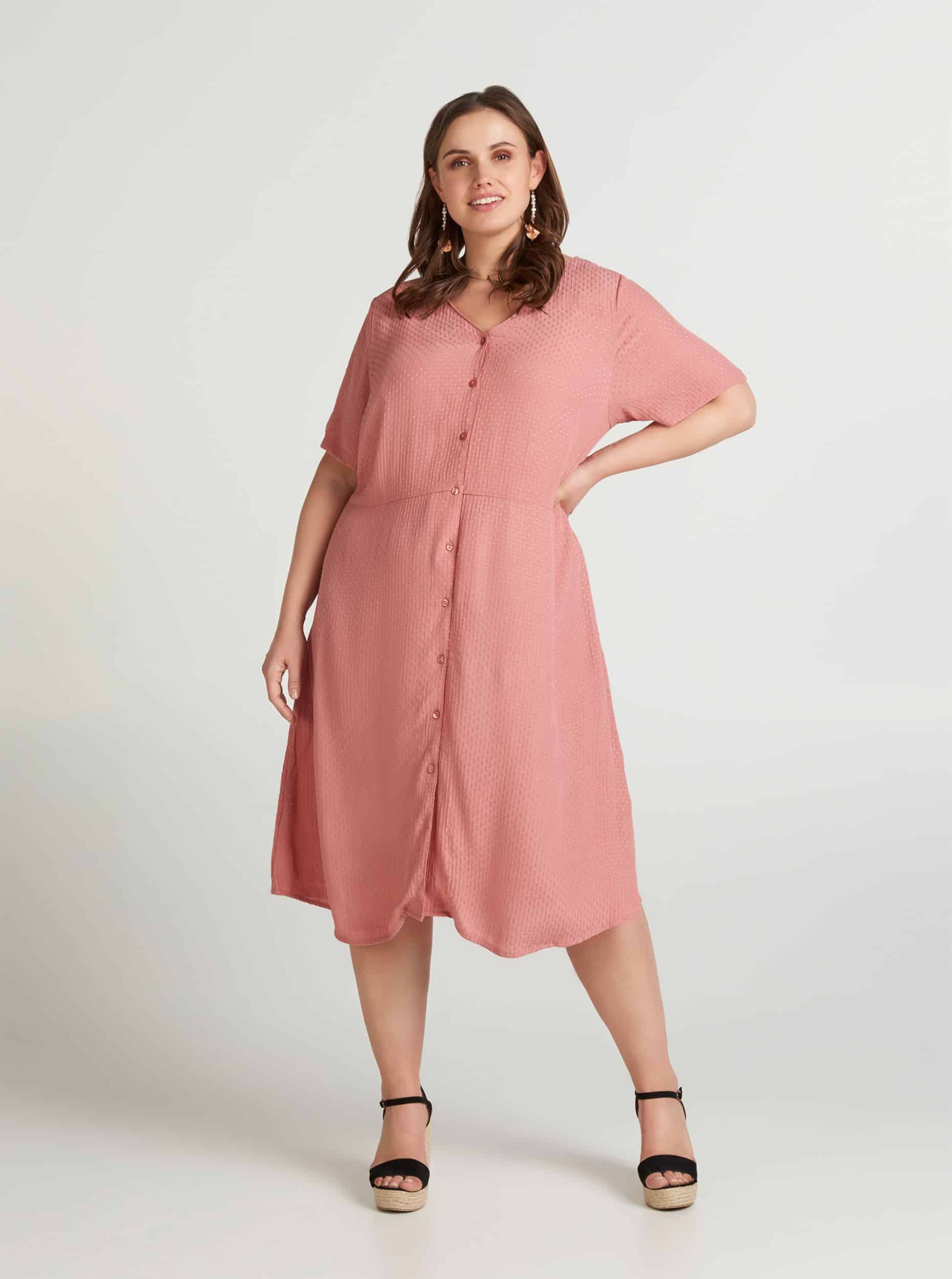 Zizzi růžové košilové šaty