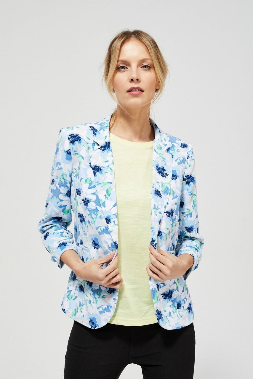 Moodo modro-bílé květinové sako