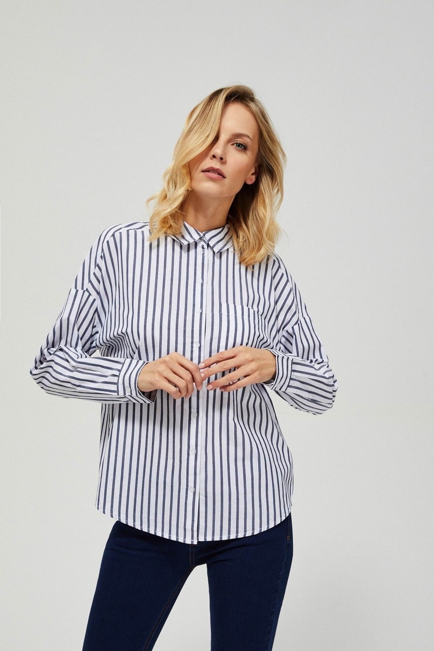Moodo pruhovaná propínací košile s mašlí